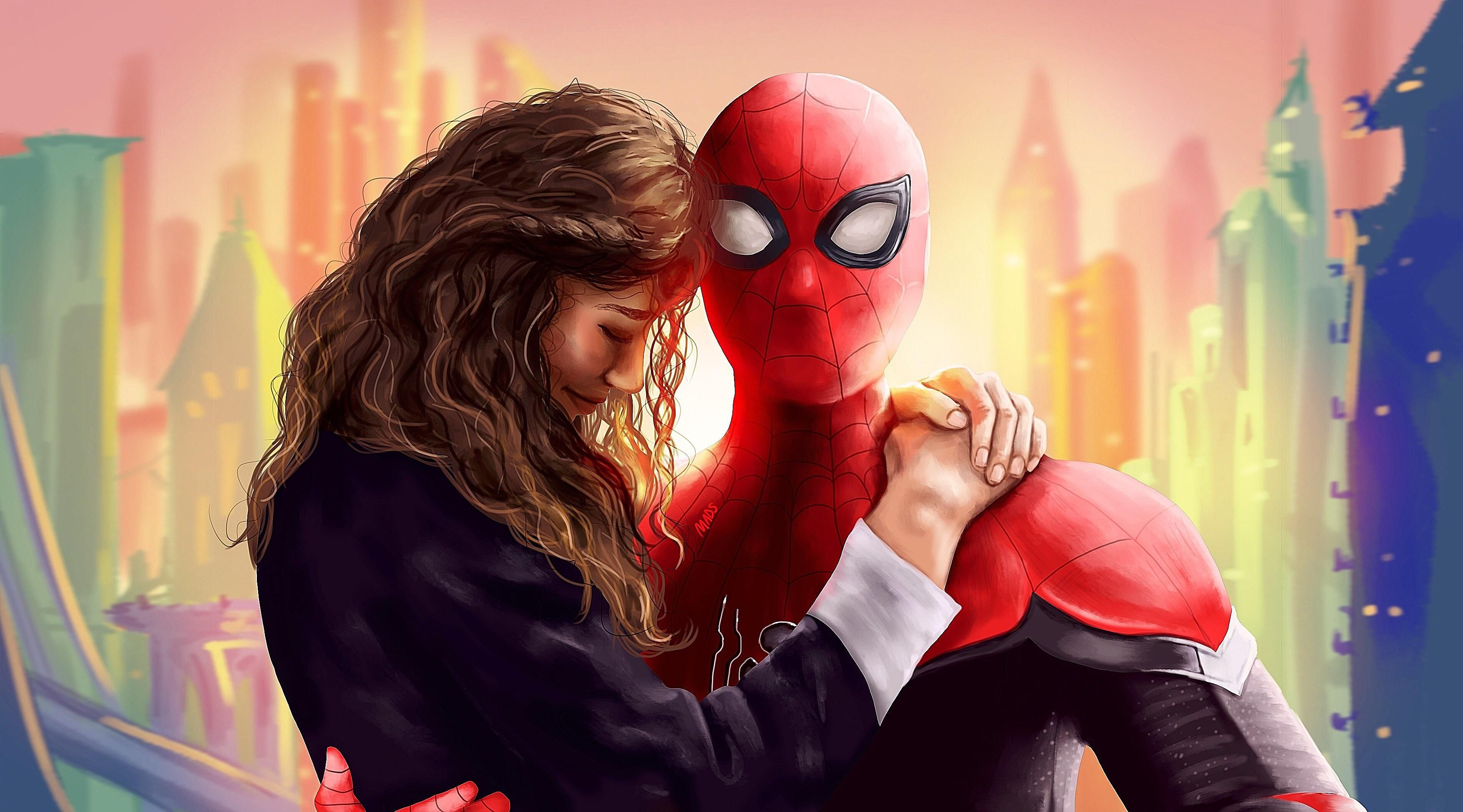 Wallpaper #YWjZHZMBSpphPi3-4CdF169 I Did a Far from Home Painting Spiderman Comic Marvel Couples