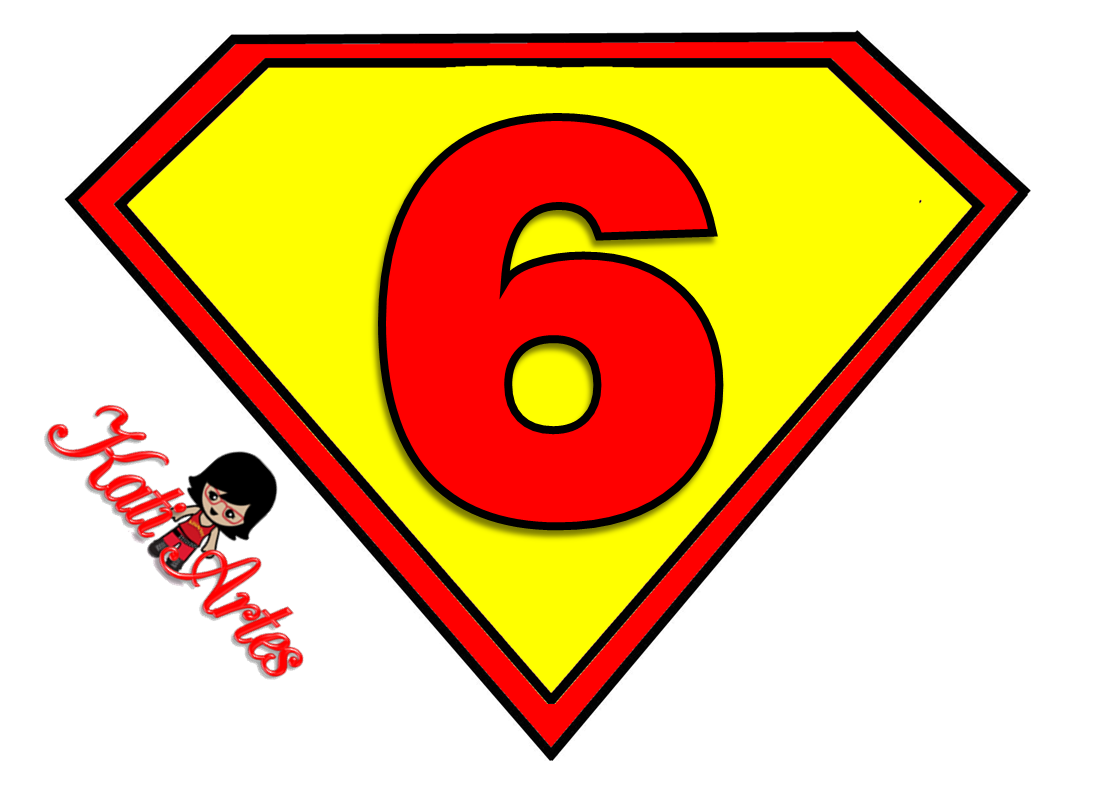 Wallpaper #SR0RK5MBlOZrFDOkU8UX260 The Number Six is Written in Red and Yellow with a Superman Symbol on