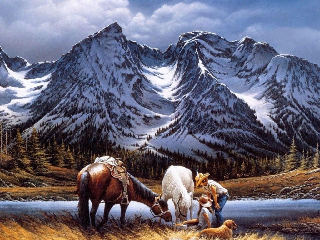 Wallpaper #DR2ZLJMBlOZrFDOkSMvb88 Picnic Mountain Paintings Terry Redlin Paint by Number Kits