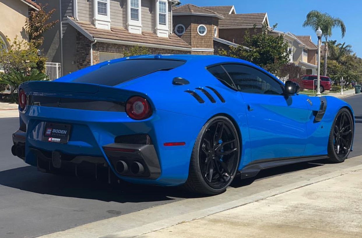 Wallpaper #HhmVI48BtGB6xQ78R4Rz28 Ferrari F12 Tdf Painted in Azzurro Dino W a Set of Rotiform Bdn1
