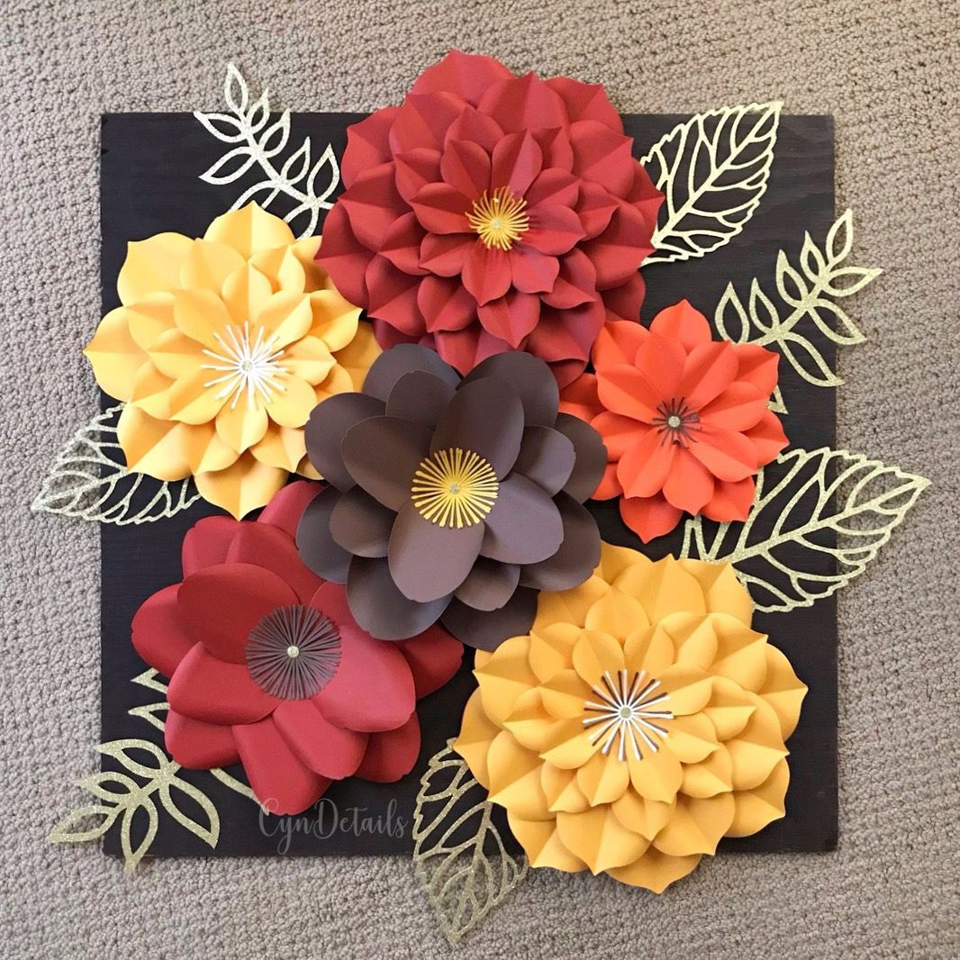 Wallpaper #vmhUIpMBSpphPi3-3TKg42 Paper Flower Wall Decor in Fall Colors by Cyndetails Ig at Cyndetails