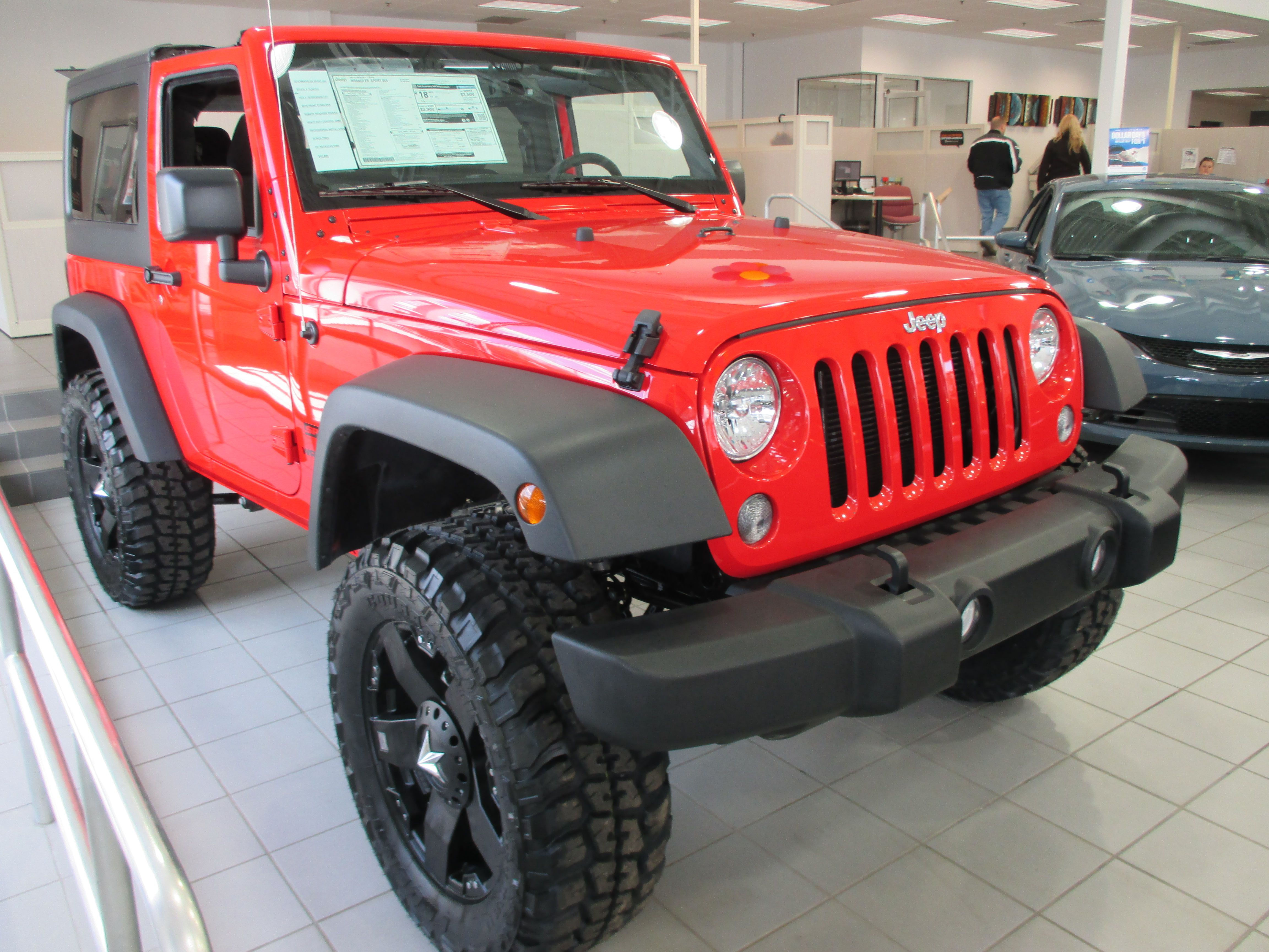 Wallpaper #BkDlMJMBJhL2WPba1cTh252 Firecracker Red Jeep Wrangler Unlimited Sport 4x4 with 37 Tires on
