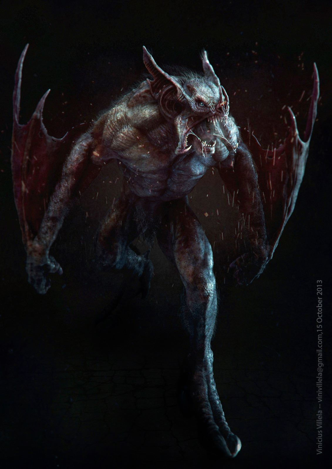 Wallpaper #eWgRG5MBSpphPi3-Fx6I425 A Man Bat in 3D Monster Concept Art Creature Concept Art Creature Art