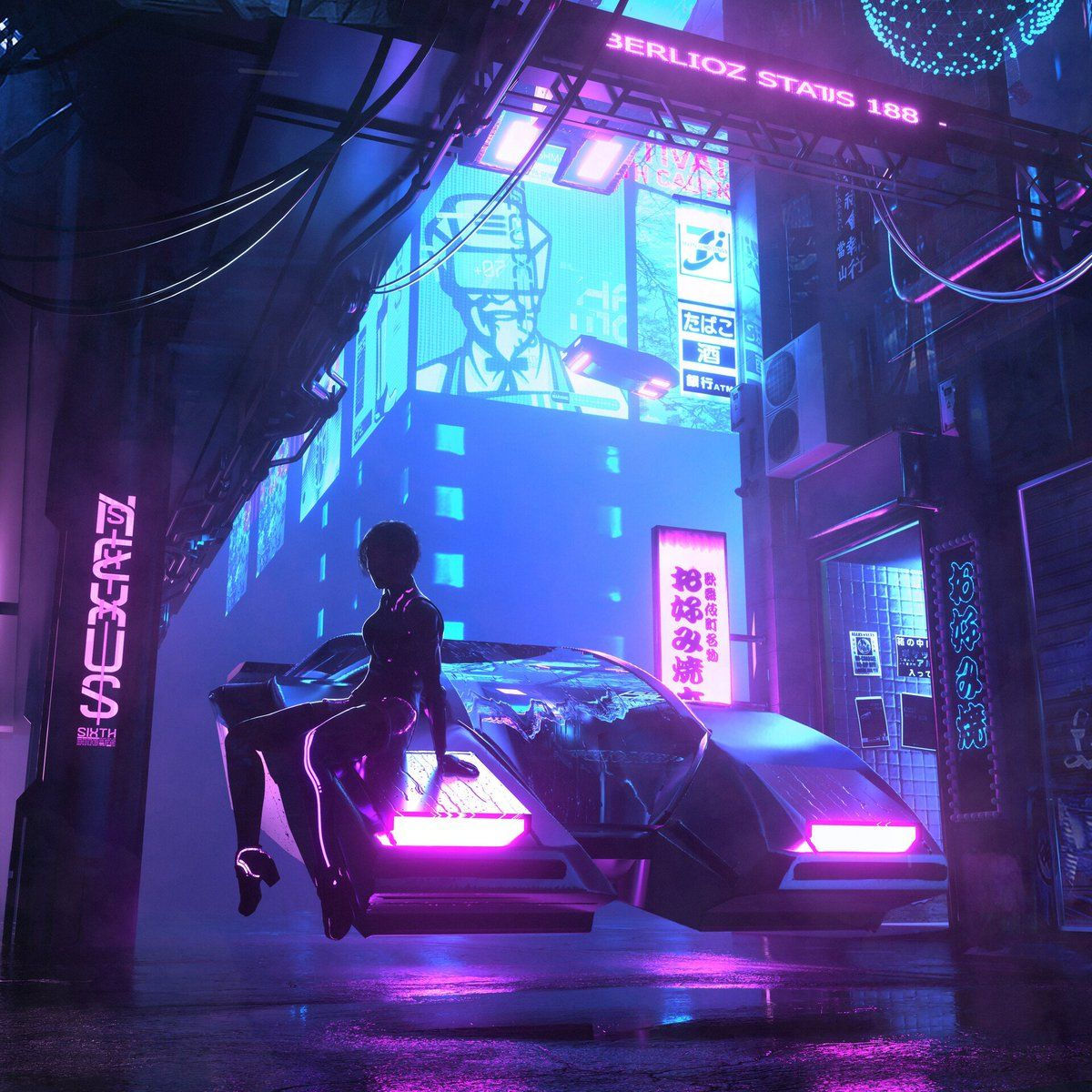 Wallpaper #gX379I4Bnwiau_P6YxHY54 Girl Floting Car Cyberpunk 2077 Cyberpunk City Ville Cyberpunk