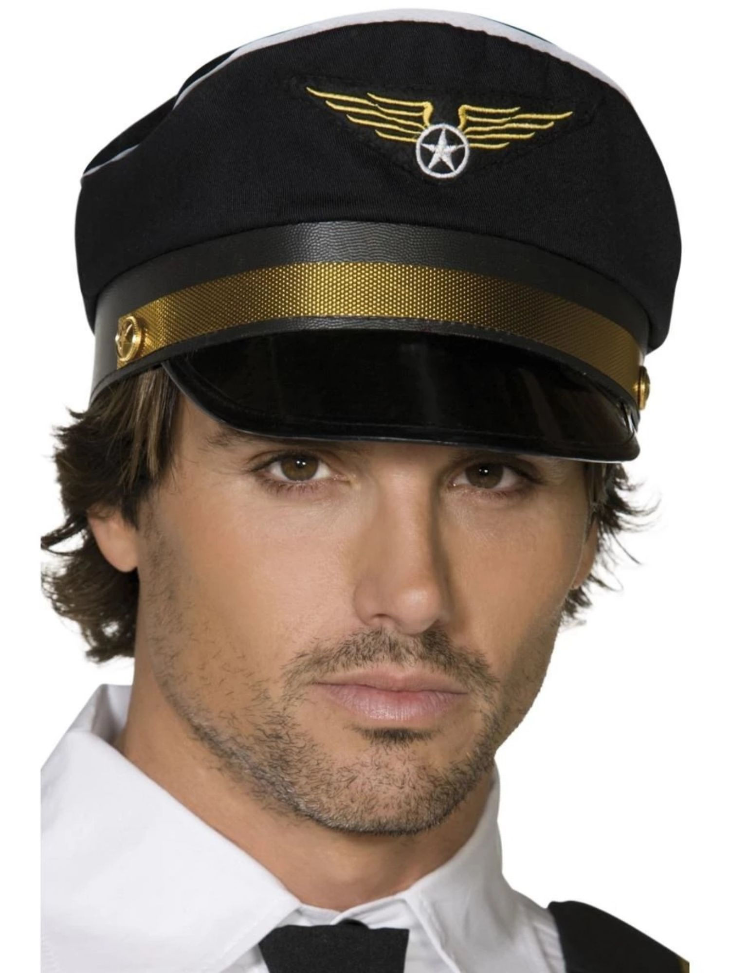 Wallpaper #ozEJNpMB5zzyi_yYYlj2182 25 Black and Gold Men Adult Pilots Cap Halloween Costume Accessory