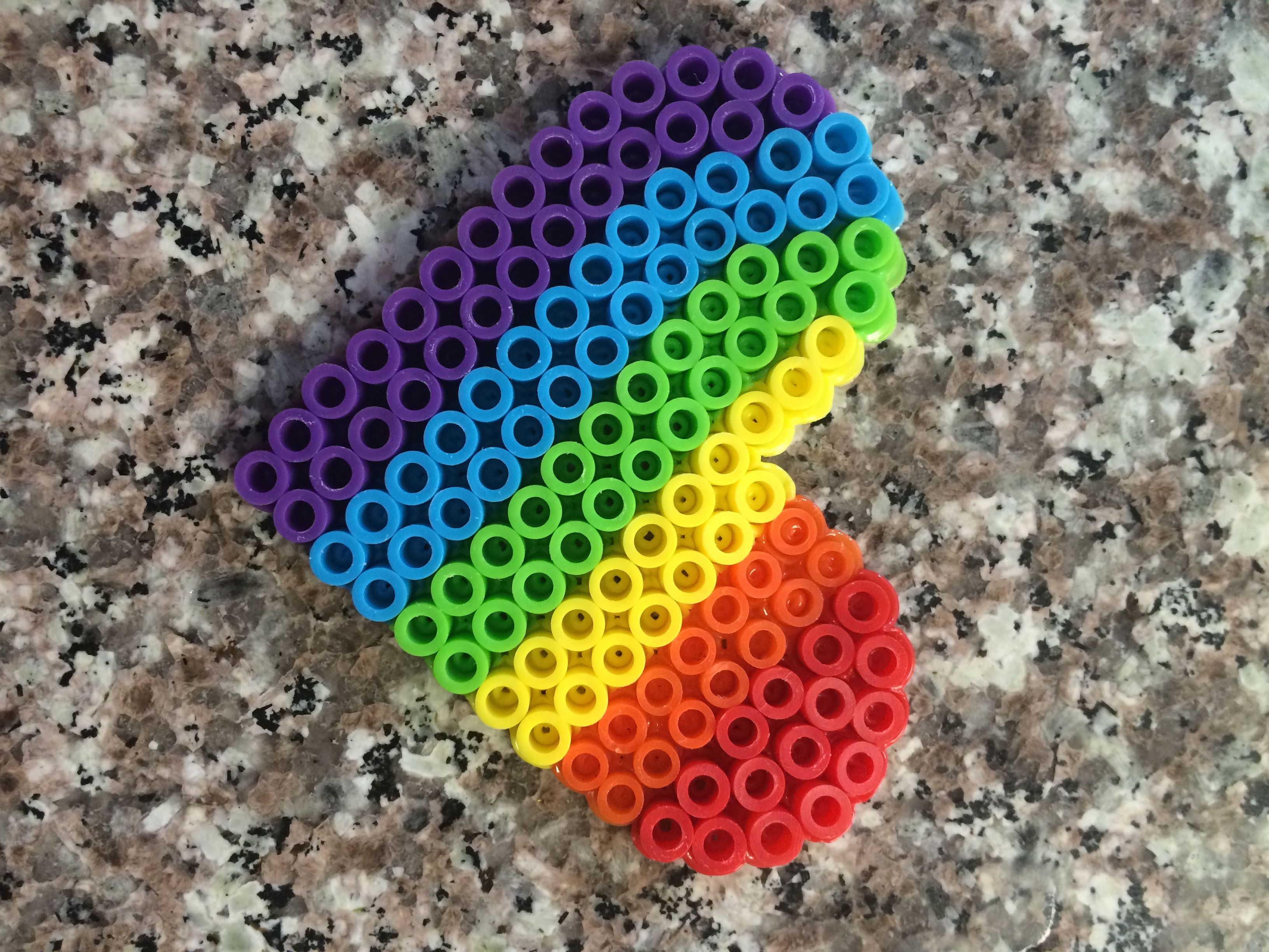 Wallpaper #12eRAJMBSpphPi3-GKYv58 Rainbow Heart Perler Bead Made with Heart Shaped Peg Board Pearl