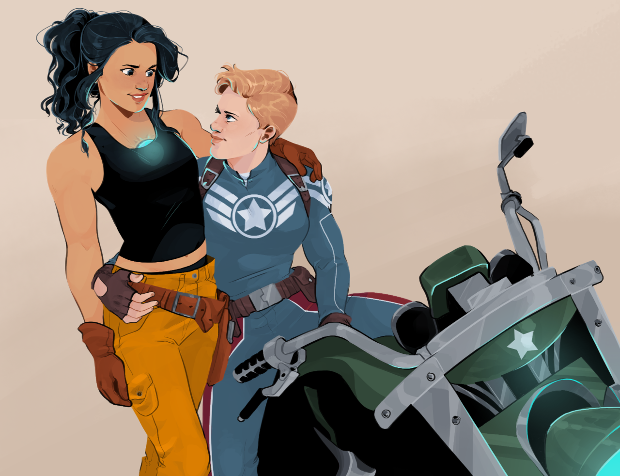 Wallpaper #-nQrw44B_8f4nGFaB28i43 Tony Stark Steve Rogers Stony Gender Bender Femaletony Marvel