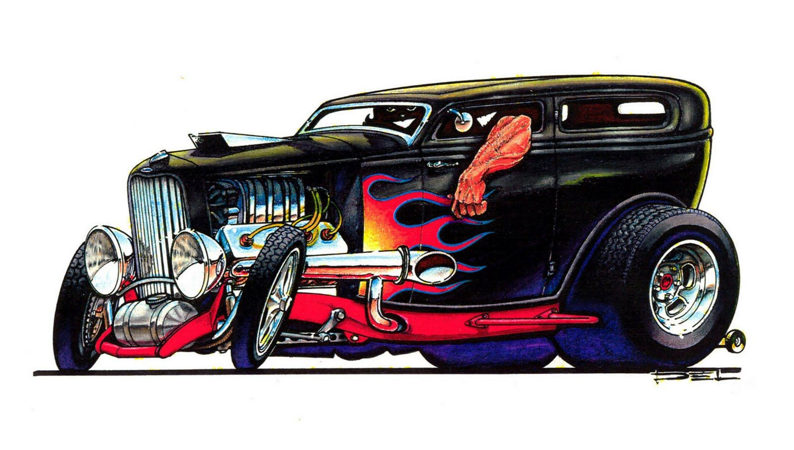 Wallpaper #Y-qvVpMBlwTYPL18qRCJ31 Cartoon Hot Rod Clip Art Hot Rods Cool Car Drawings Automotive Art