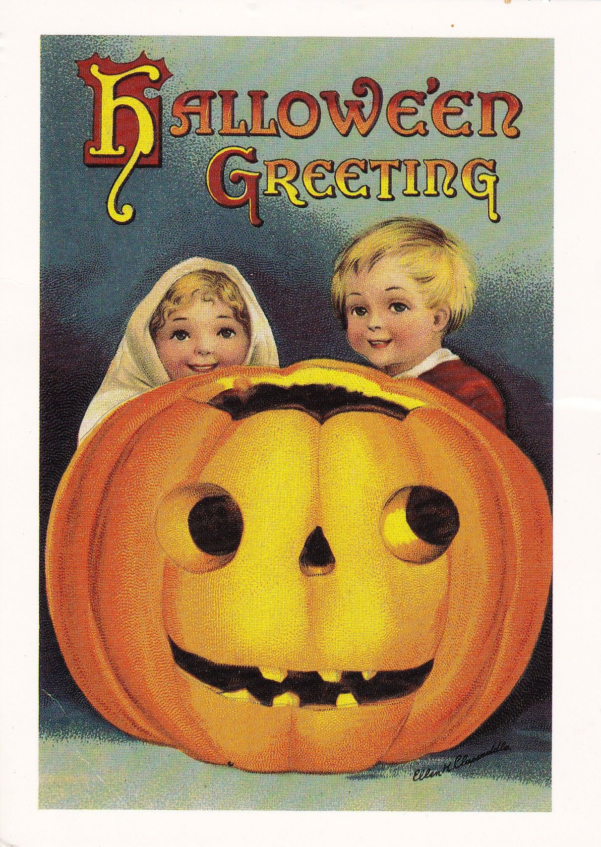 Wallpaper #ITHVNZMB5zzyi_yYzVif316 Reproduction Vintage Postcard Vintage Halloween Cards Halloween