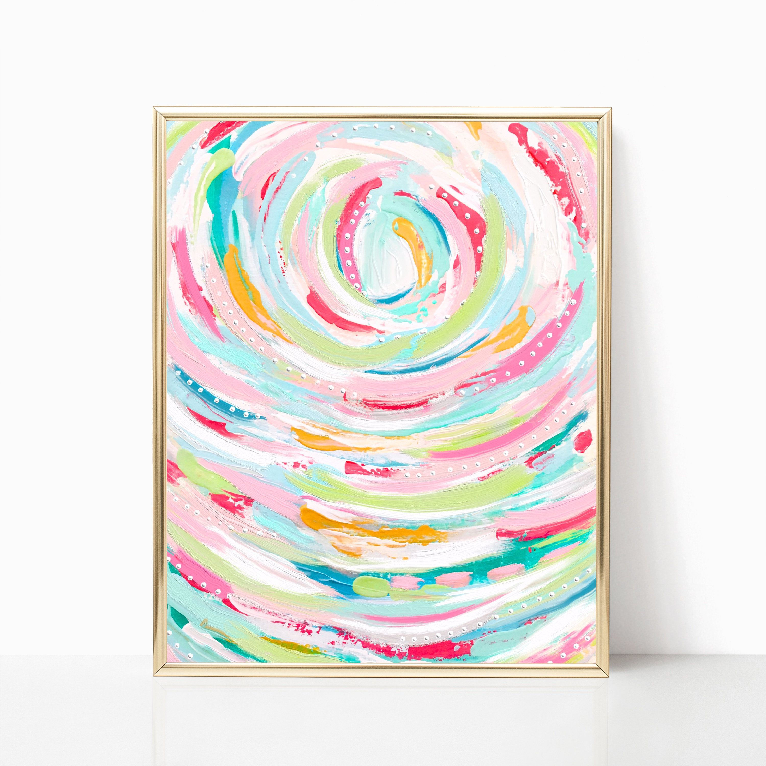 Wallpaper #52dQ-5IBSpphPi3-YpO896 Colorful Modern Abstract Art Circles Painting Downloadable Etsy