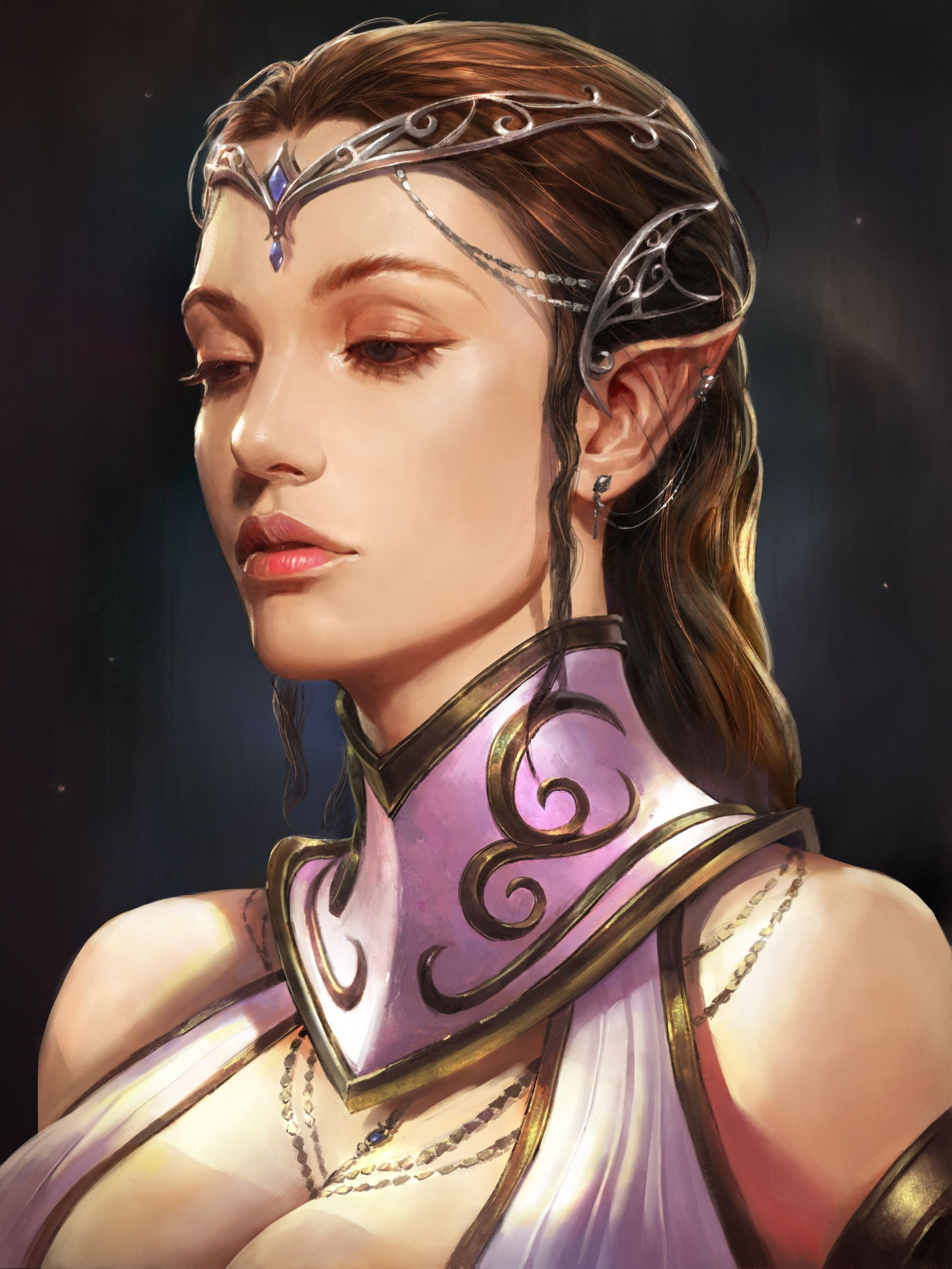 Wallpaper #FljiM5MBzN9vxX34CjrH77 Artstation Study Elf Kim Sung Hwan Fantasy Art Women Elves