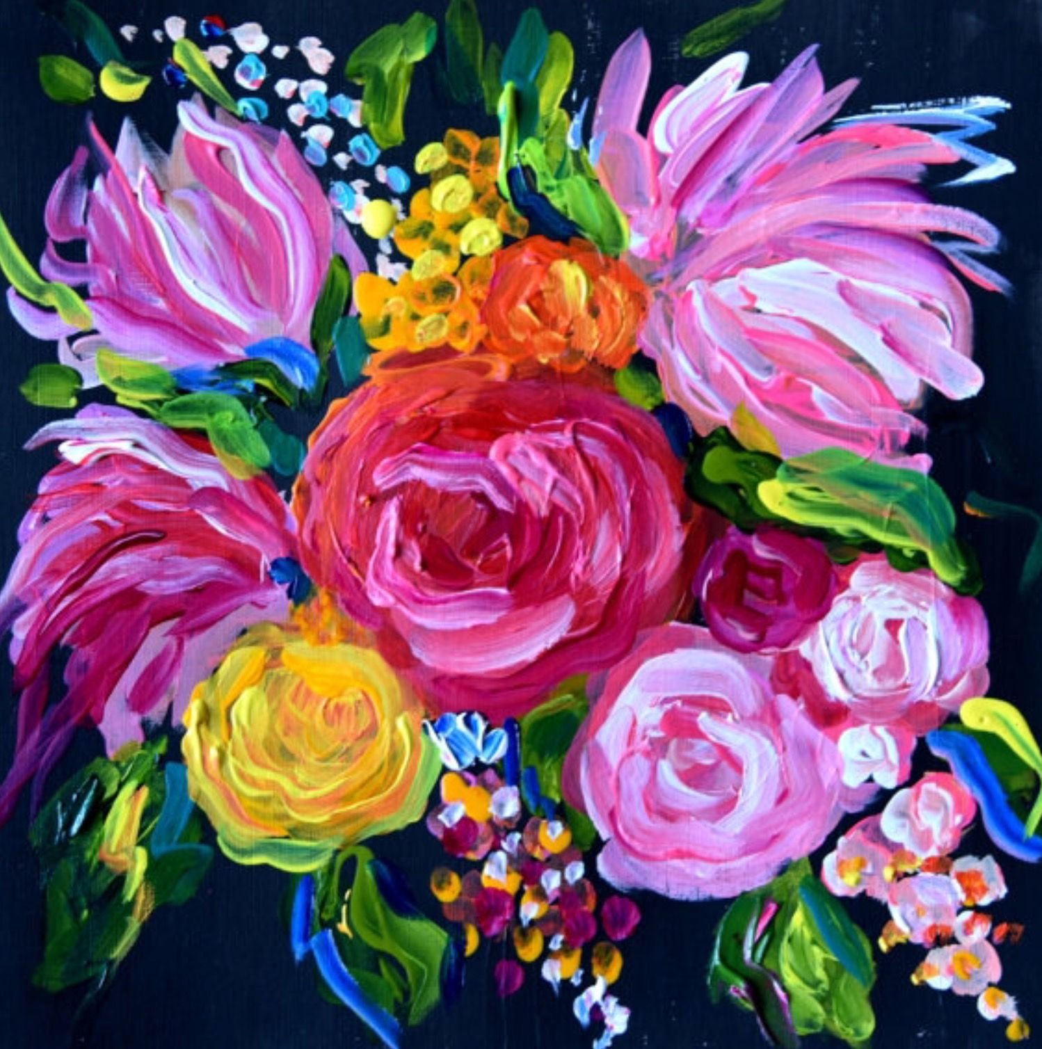 Wallpaper #KW2GaJcBycdYOYFTt3BW162 Carolyn Schultz Abstract Flower Painting Pinturas Florales Flores