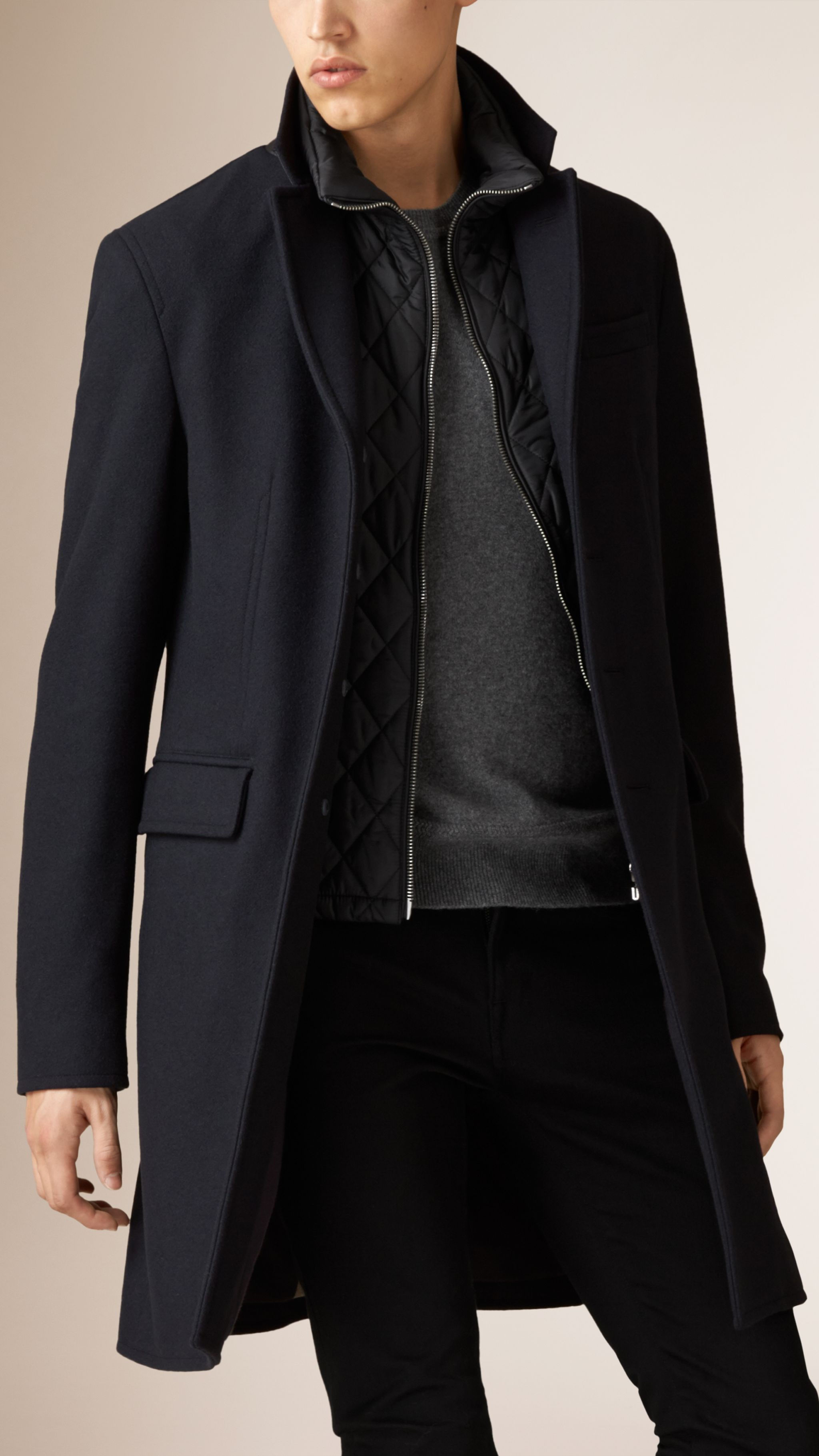 Wallpaper #kyxGSZMB0E1QgA7wmPIG155 Wool Cashmere Melton Coat with Warmer