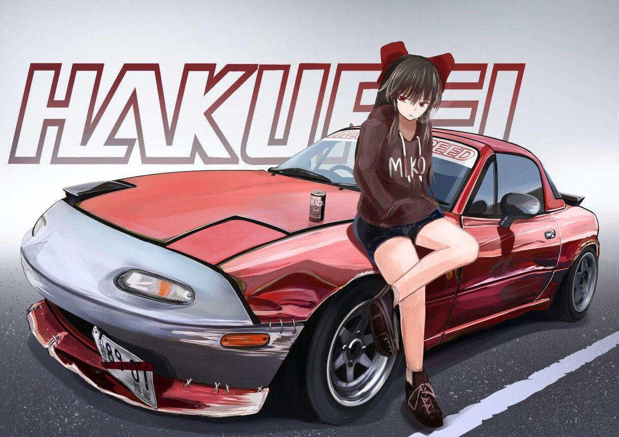 Wallpaper #46bf0 Download Girl Leaning on a Nissan Skyline Car Anime Wallpaper