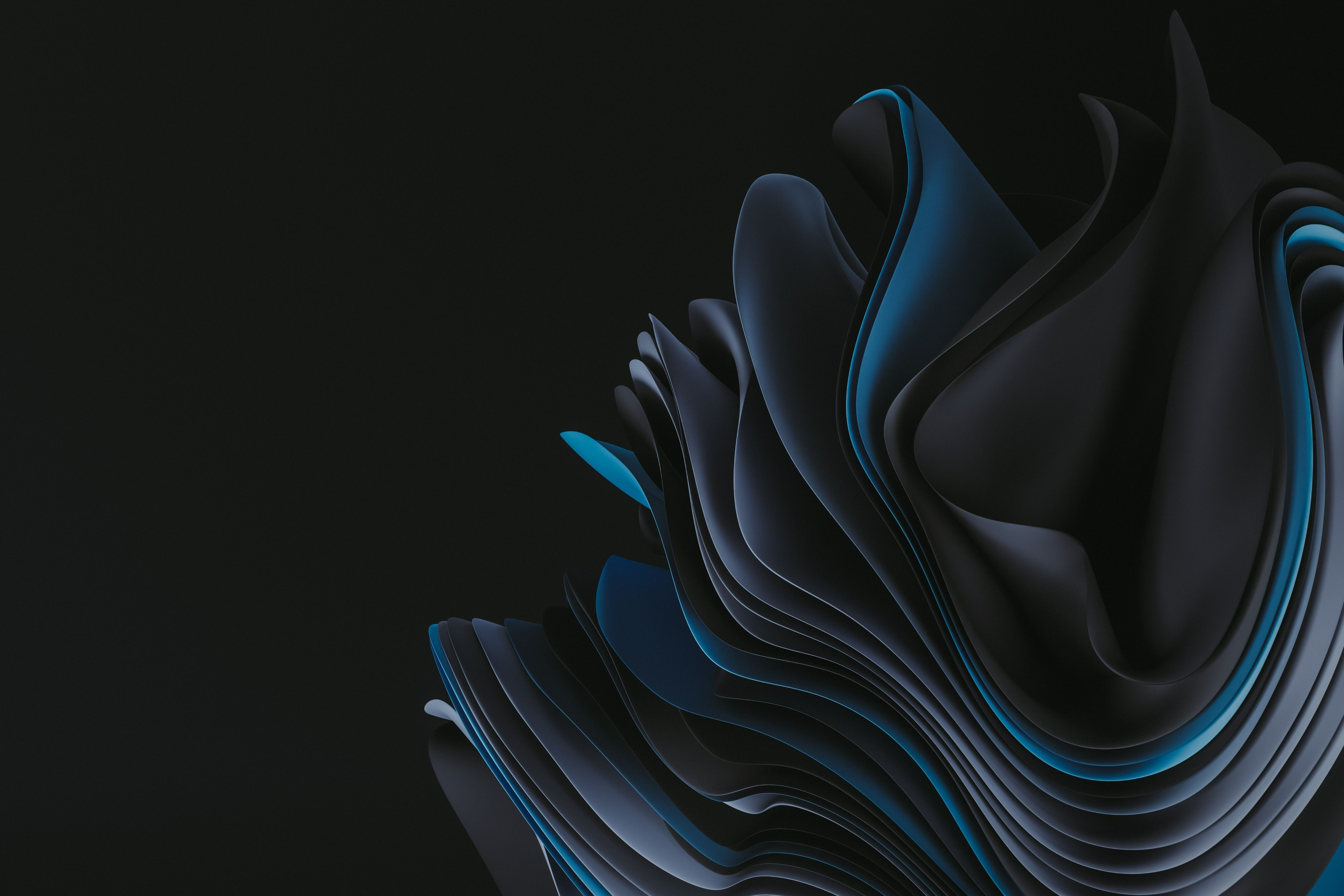 Wallpaper #te-hS5MBMN-XEVvVYjvf190 Windows 11 4K Black Blue Art Wallpaper Laptop Wallpaper Desktop