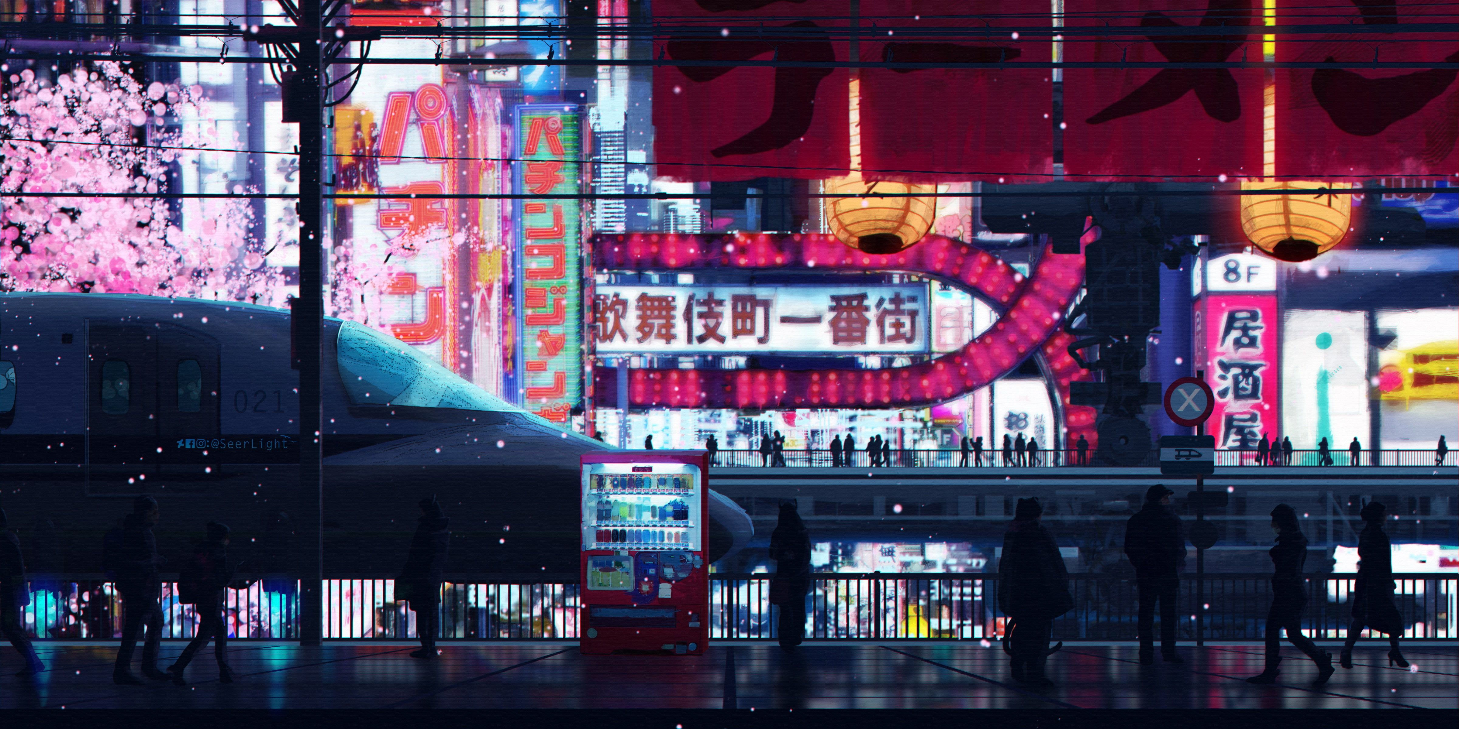 Wallpaper #FxpgUJMB1yWOL4qg-4Am203 People Train Station Japan Advertising Tokyo Characters Tokyo