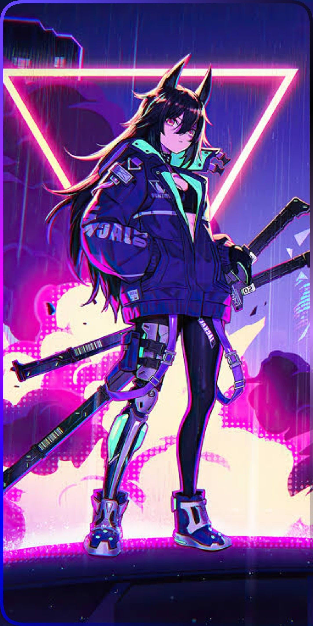 Wallpaper #txnSII8BtGB6xQ78FX7p53 Neon Wallpaper Cyberpunk Anime Anime Warrior Girl Anime Warrior