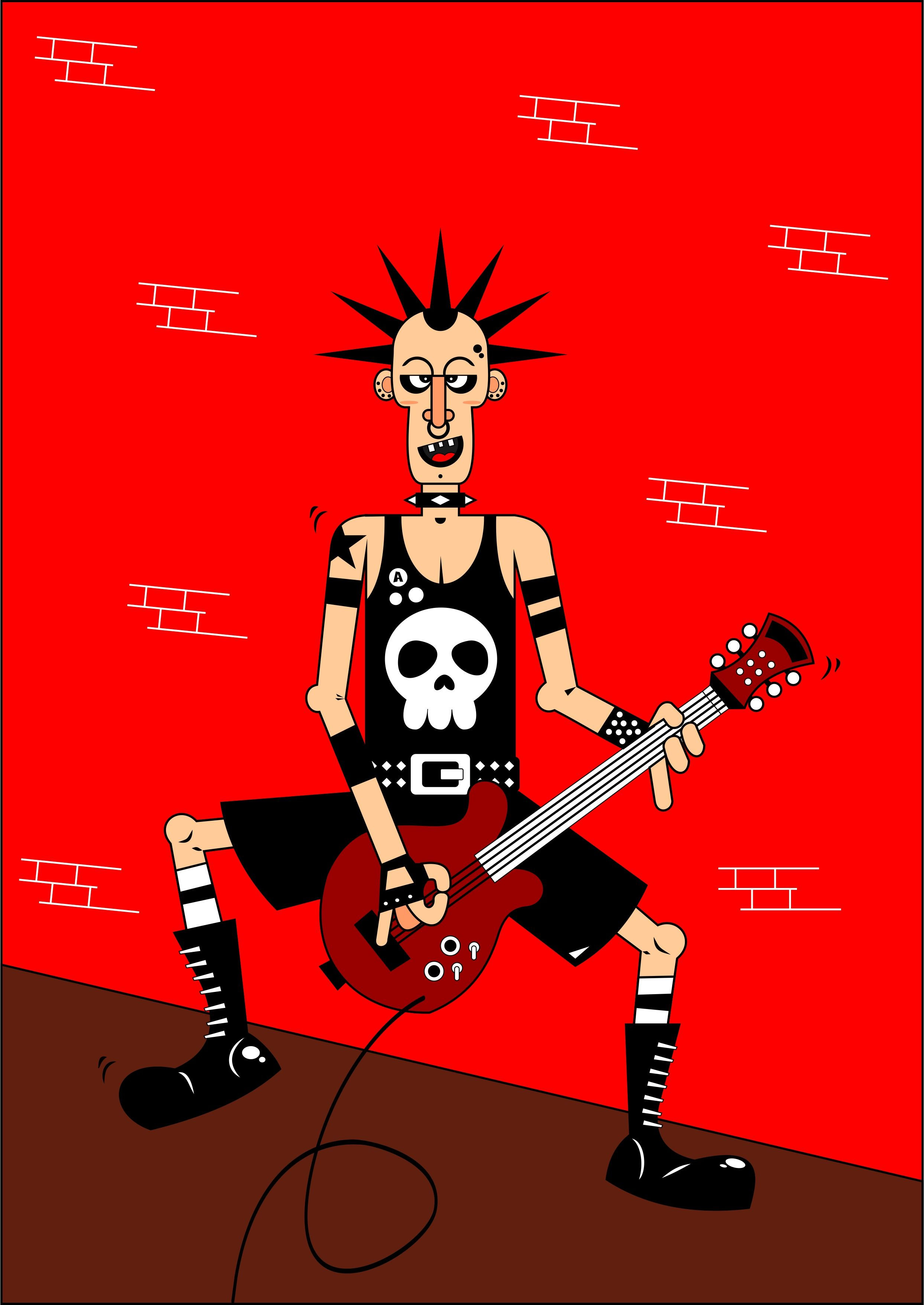 Wallpaper #59e9f Cartoon Punk Rock Hair 12381474 Vector Art at Vecteezy