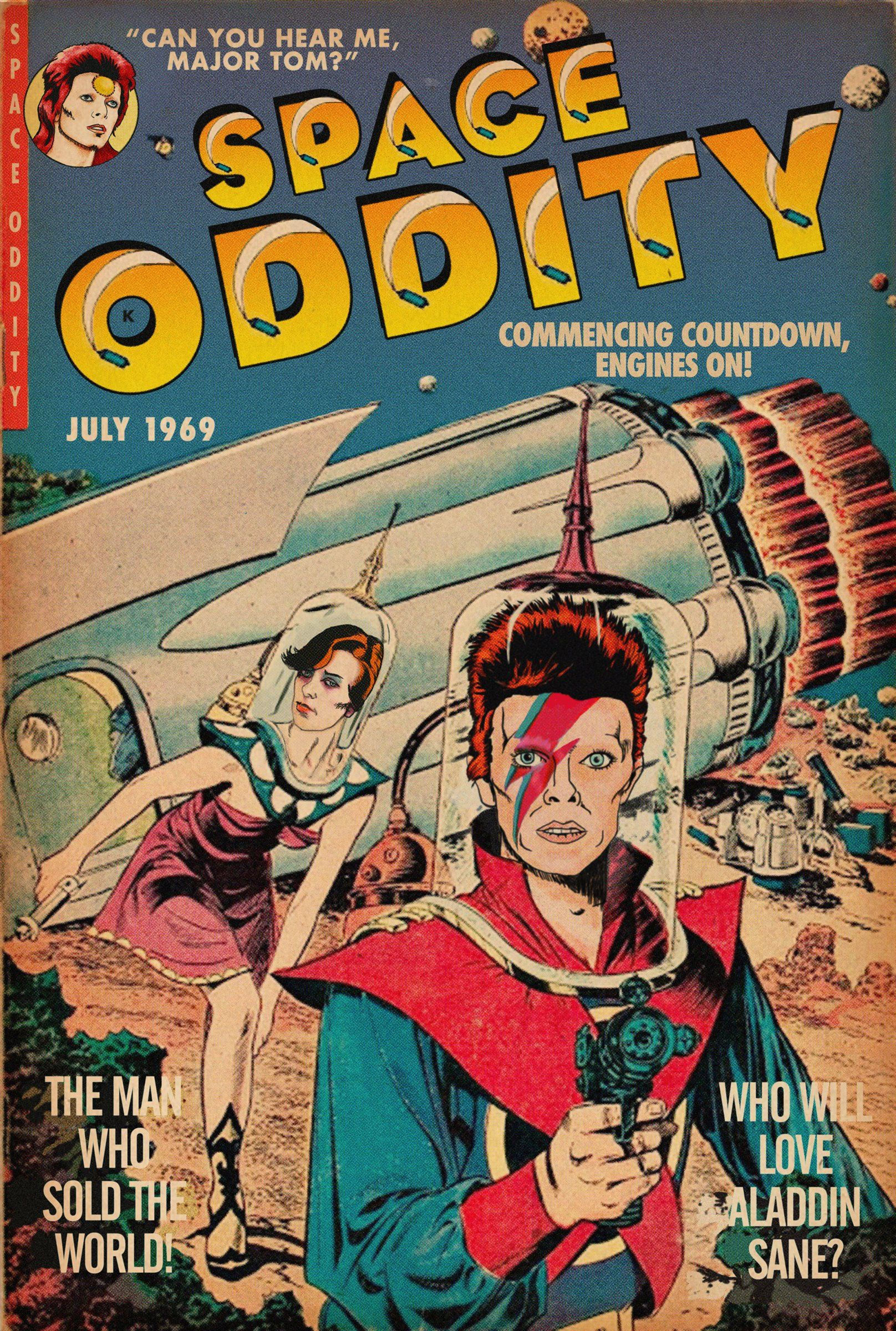 Wallpaper #-vSTOpMBKFX8bn3rTngm255 David Bowie Space Oddity Sci Fi Comic Book Mashup Etsy Uk David