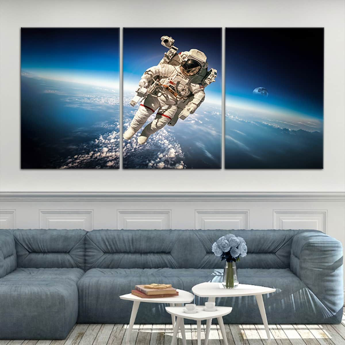Wallpaper #xQOFYpMBpyOg8YnEvdI-255 Astronaut in Space Wall Art Set in 2022 Space Wall Art Wall Art Sets