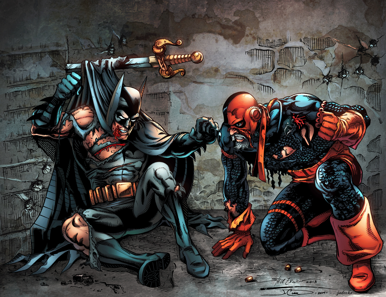 Wallpaper #qDMfM5MBcgDP3FvJgamL211 Batman vs Deathstroke by Jeremy Clark Deathstroke