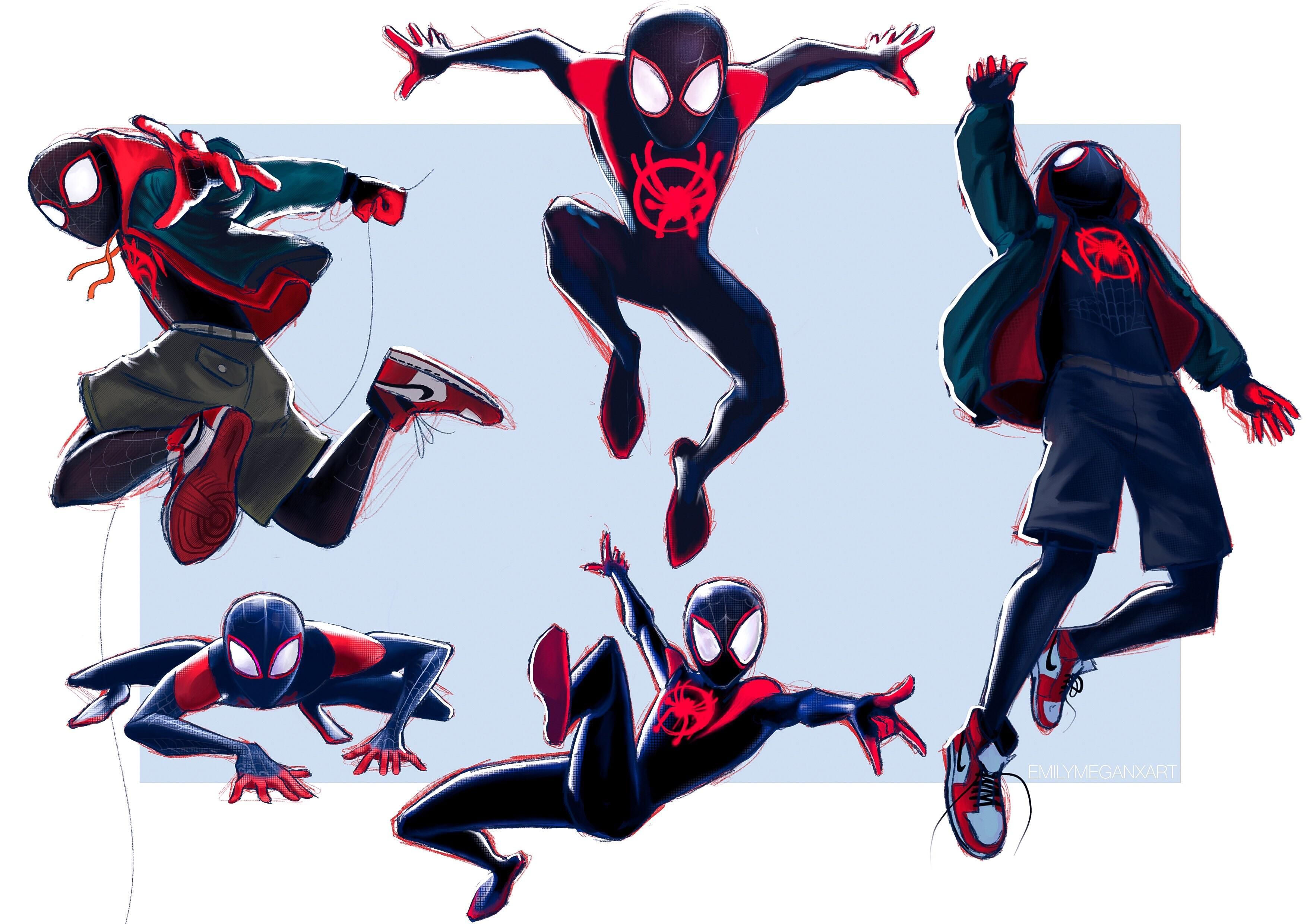 Wallpaper #4hllOo8BtGB6xQ78t6ye13 My Fan Art Study Sketches of Miles Morales Spiderman Drawing