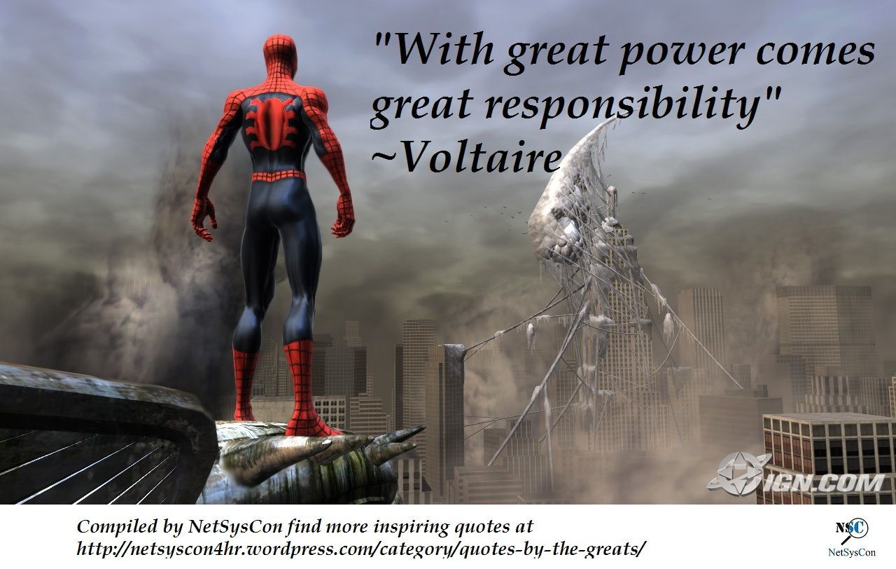 Wallpaper #nmcsCZMBSpphPi3-Pc5l93 Spiderman Quotes with Great Power Comes Great Responsibility