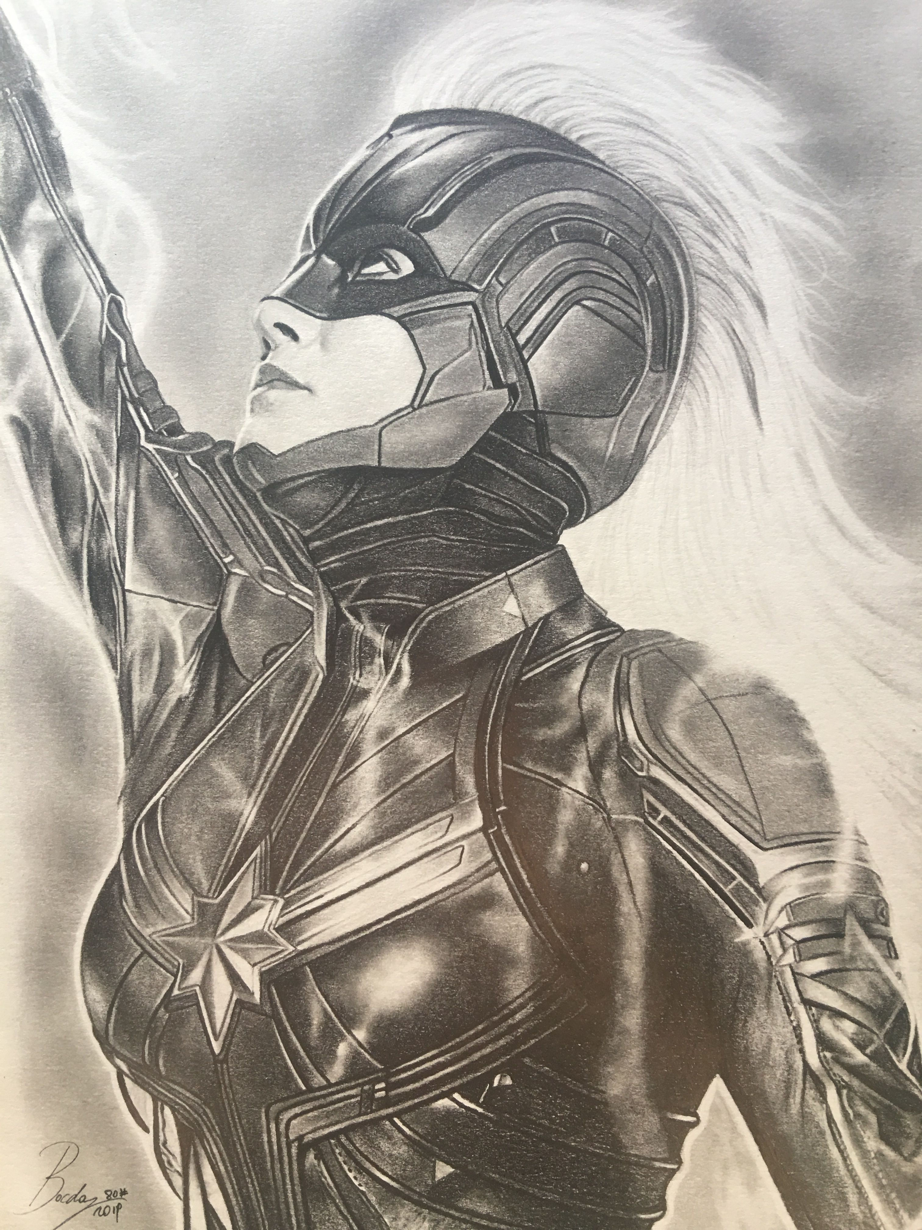 Wallpaper #-DF3NZMB5zzyi_yYN1b-261 Captain Marvel Graphite Pencil Portrait Marvel Art Drawings Avengers