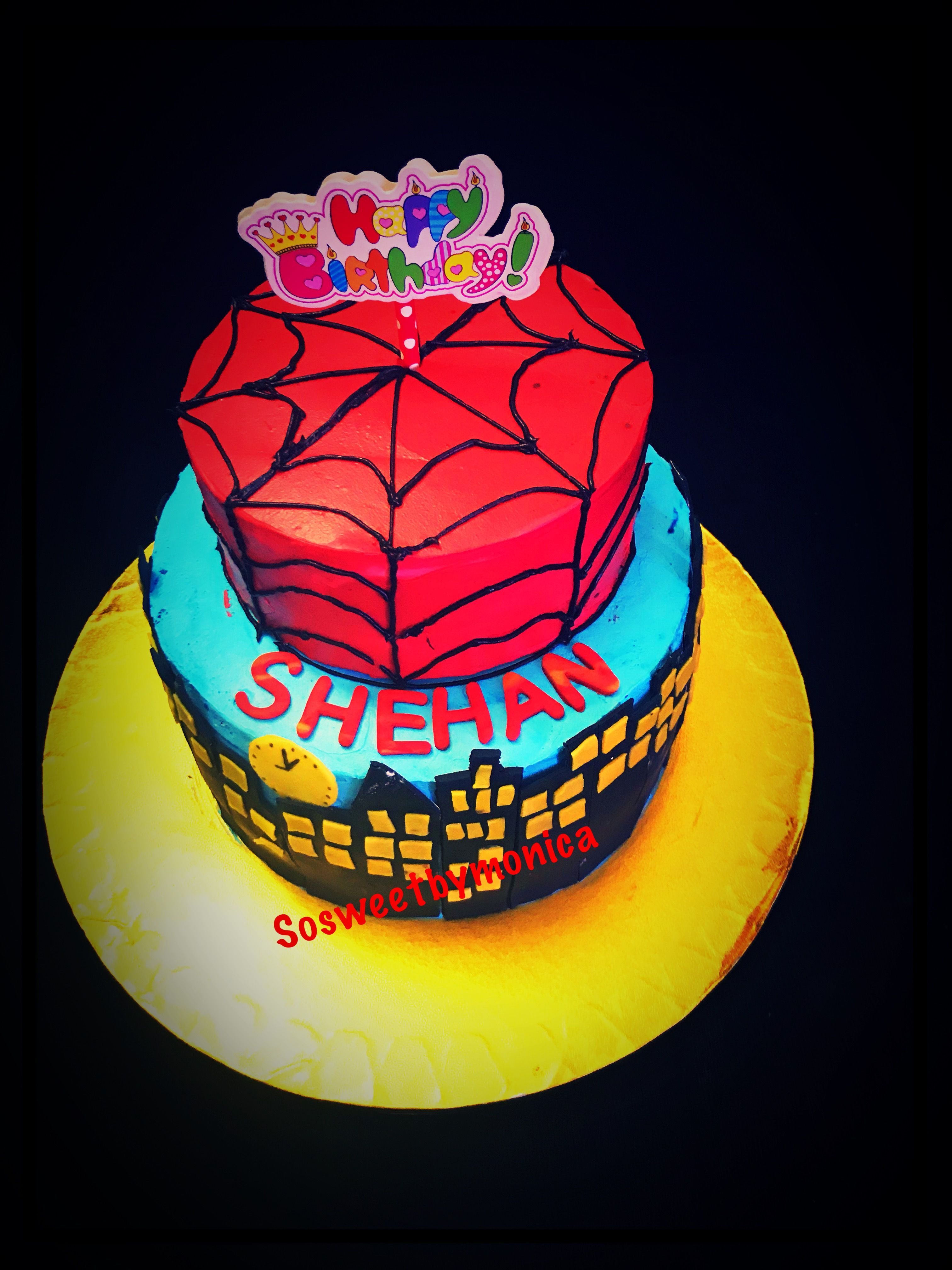 Wallpaper #KqUiMpMB0vj5YdARn9Mc170 Spider Man Theme Cake in Whipped Cream Homemade Monicaskitchen Cake