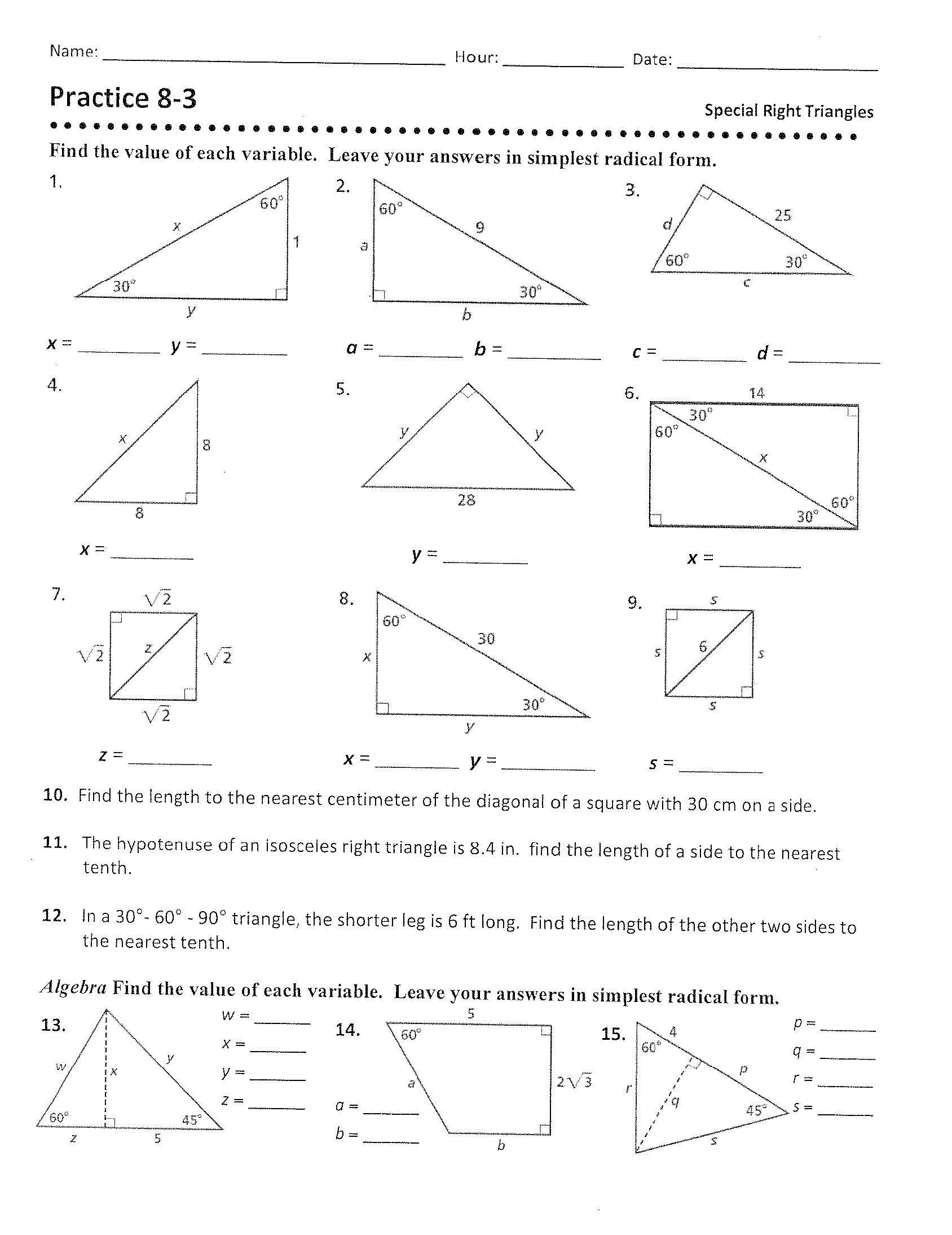 Wallpaper #ime4ApMBSpphPi3-D7BO0 Right Triangle Proportions Worksheet