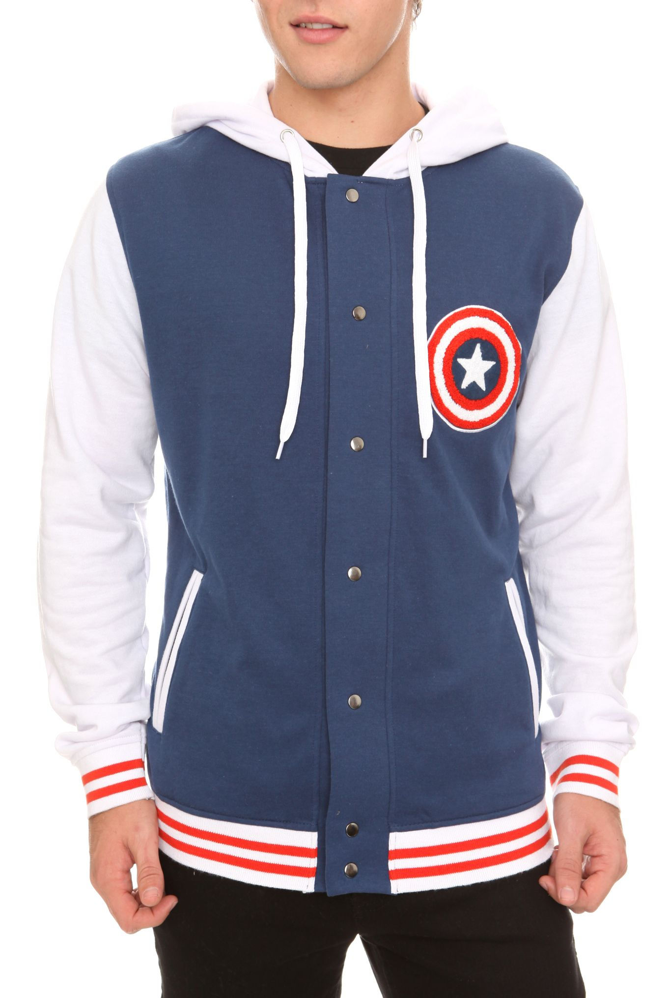 Wallpaper #WBlGKY8BtGB6xQ788ojP28 Marvel Universe Captain America Varsity Hoodie Hot Topic Marvel