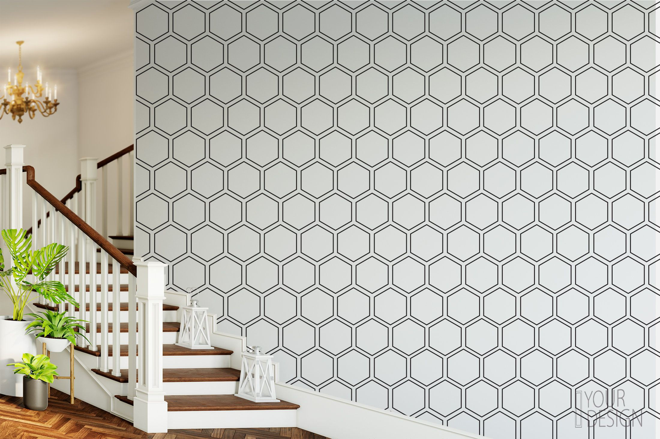 Wallpaper #BGc5B5MBSpphPi3-MMXD230 Removable Peel and Stick Wallpaper Honeycomb Geometric Modern Etsy