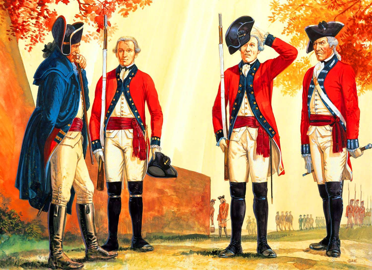 Wallpaper #Cbj11pIBJvJKYCmEf-Ex131 British Redcoat Subalterns in Training 18th Century Clothing