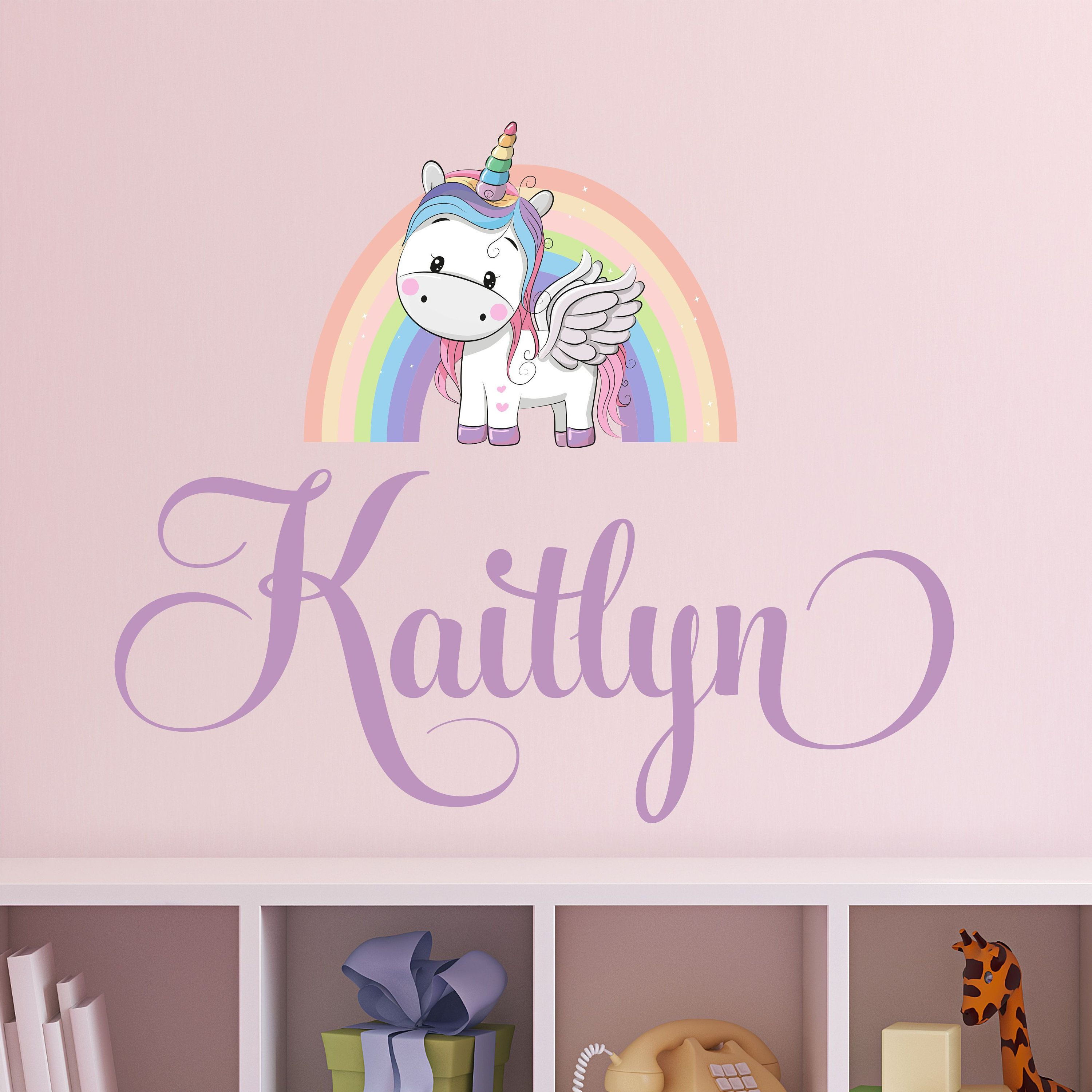 Wallpaper #zWc47JIBSpphPi3-gFEE82 Personalized Name Unicorn Wall Decal Custom Name Unicorn Etsy