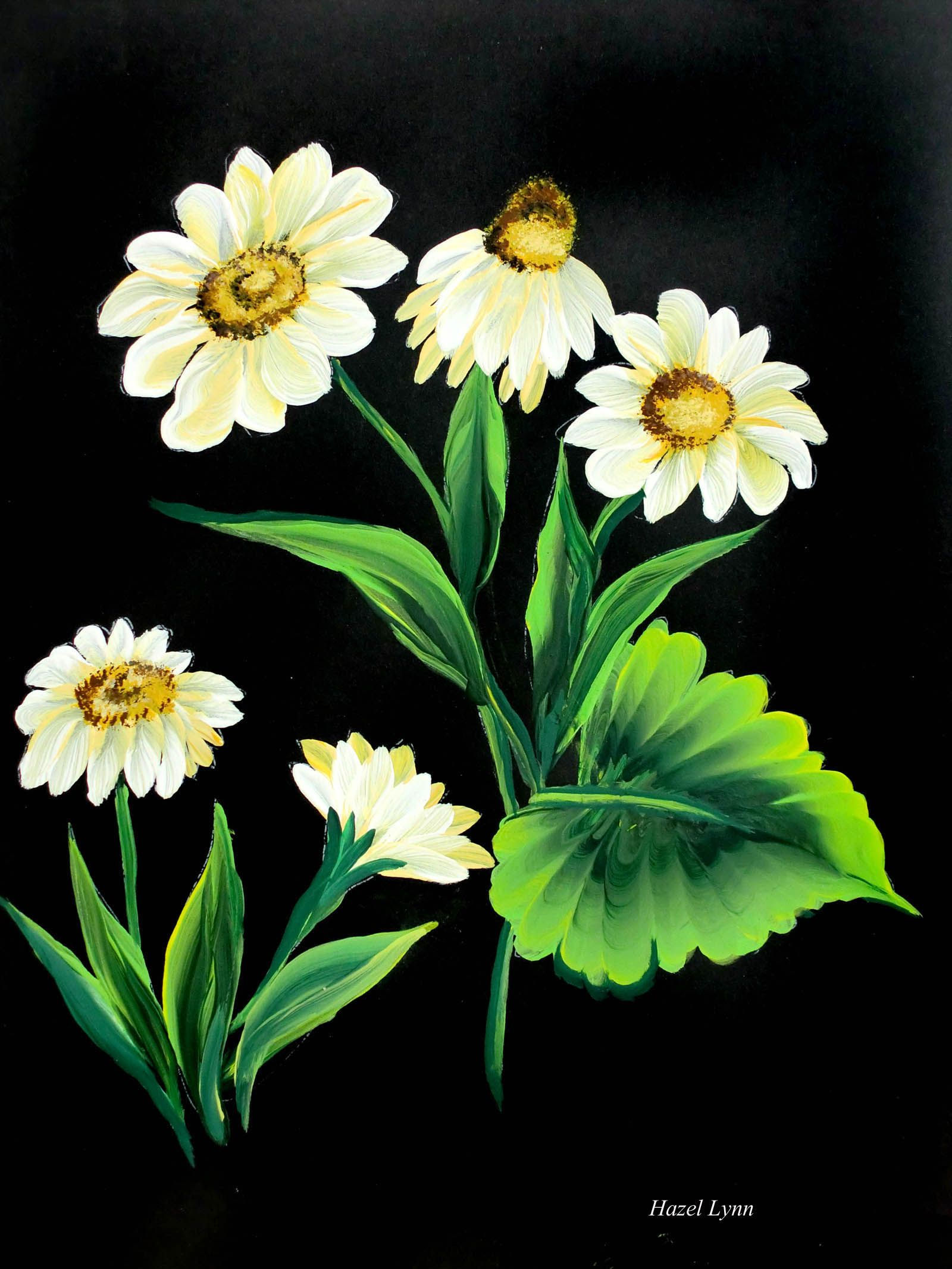 Wallpaper #xWhVIpMBSpphPi3-TTJ-175 One Stroke Flowers Painted by Hazel Lynn One Stroke Painting Acrylic