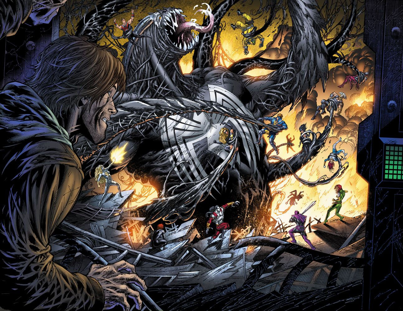 Wallpaper #ZEWolo4B7YBJg1BVc6Dc39 Fusion 3 P11 12 Lines Ink by Tyler Kirkham Sal Regia Color by