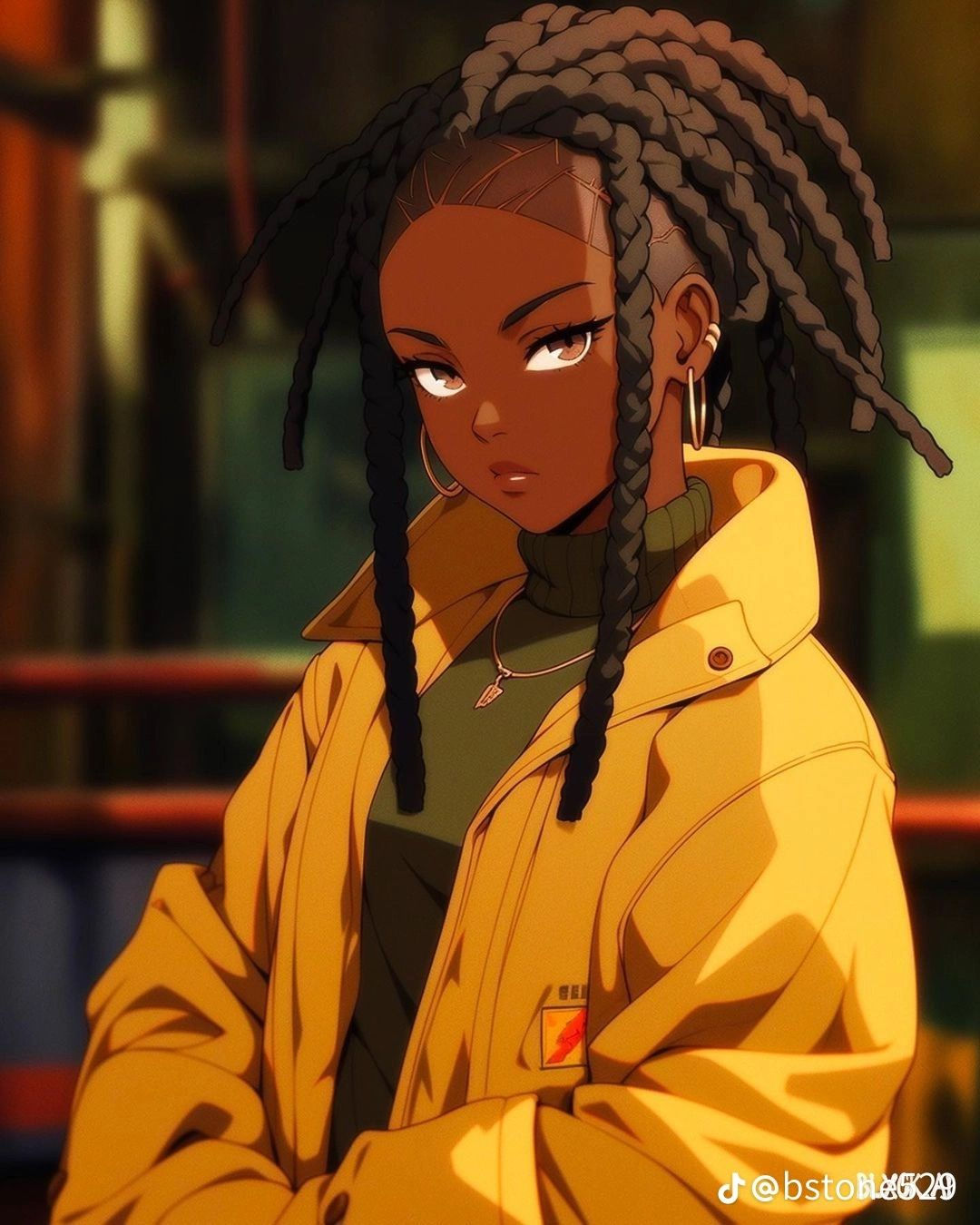 Wallpaper #fGd1AJMBSpphPi3-QqZu23 An Anime Character with Dreadlocks Standing in Front of a Building and