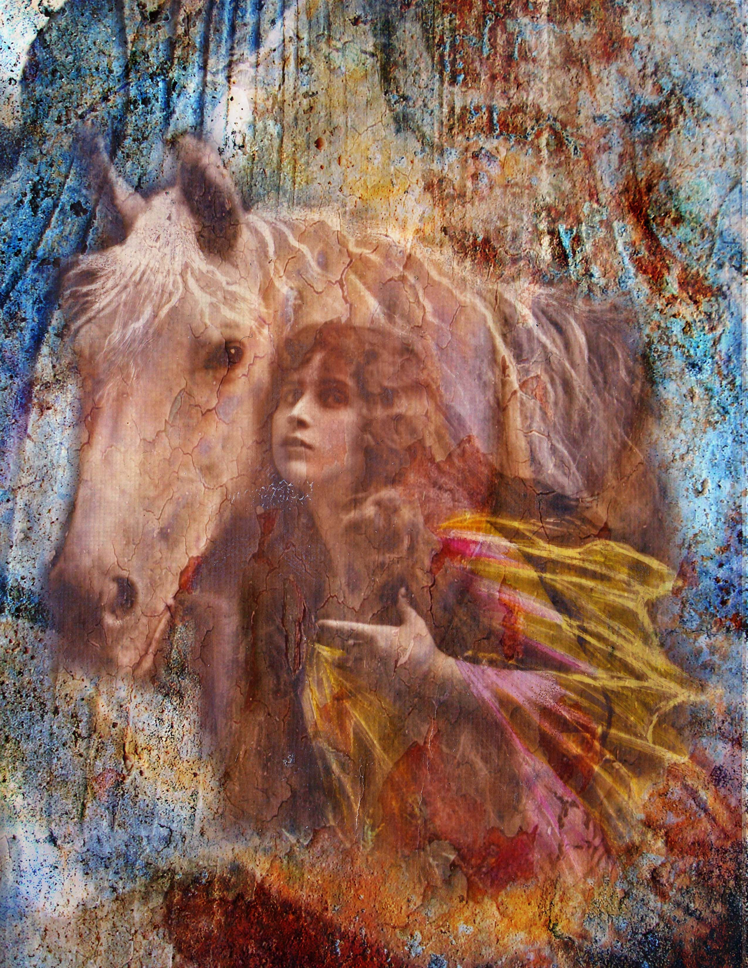 Wallpaper #8h2ULJMBlOZrFDOkIMqE32 An Angel and Her Horse This Image Came from an Old and Tattered