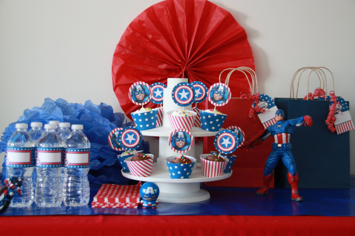 Wallpaper #THPrgo4BFI5NbQkszxmX16 A Patriotic Table Spread for a Captain America Themed Birthday Party