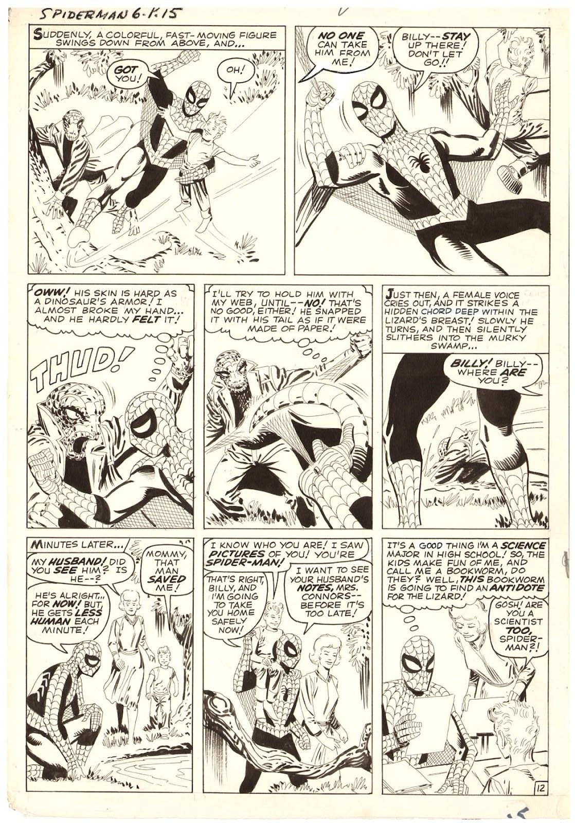 Wallpaper #H3PAho4BFI5NbQksWSCp22 Original Page by Steve Ditko from the Amazing Spider Man 6 Featuring