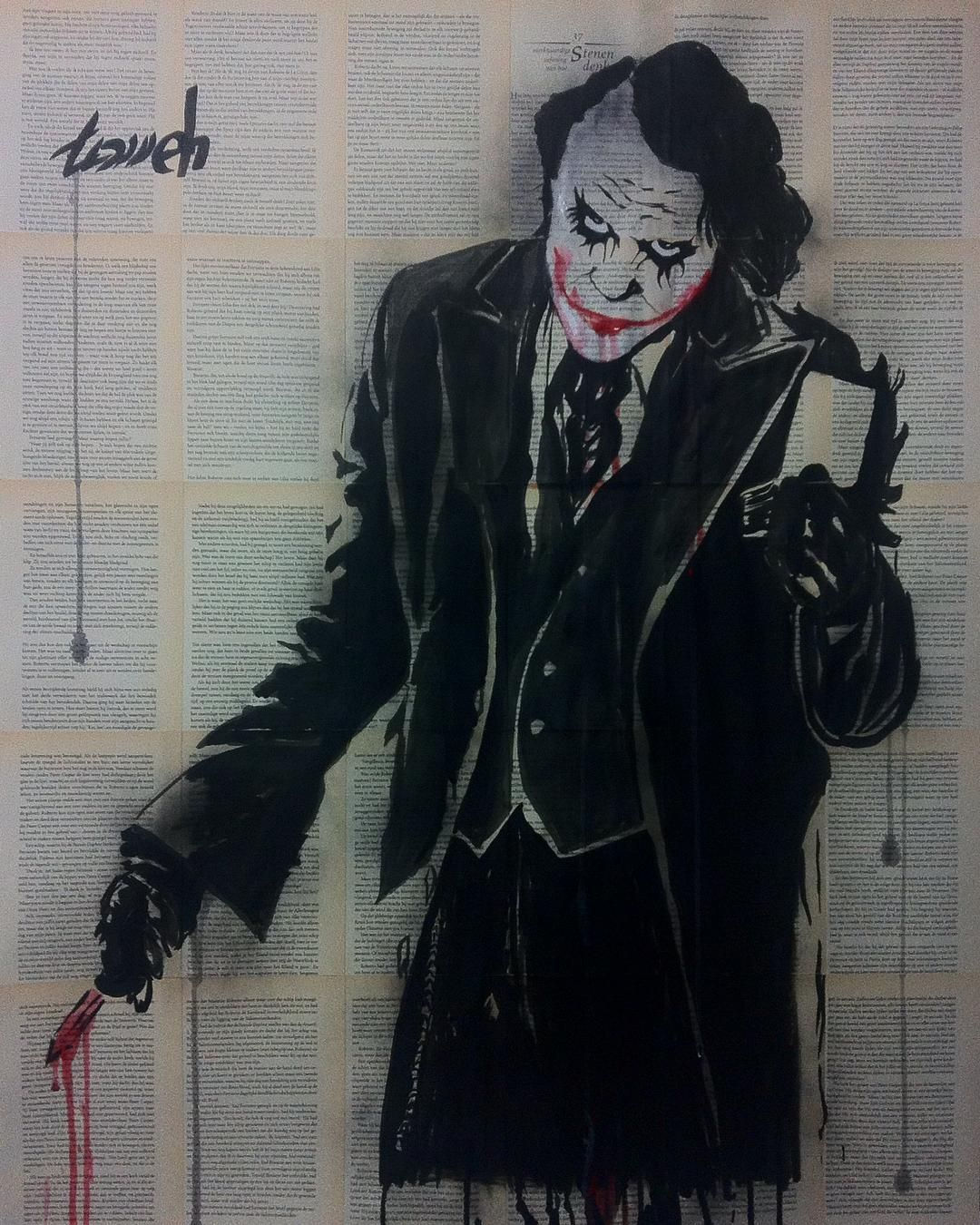 Wallpaper #5s4WJZMB71dOy6JZUxII27 Joker Ink and Gouache Drawing by Hussein Tomeh