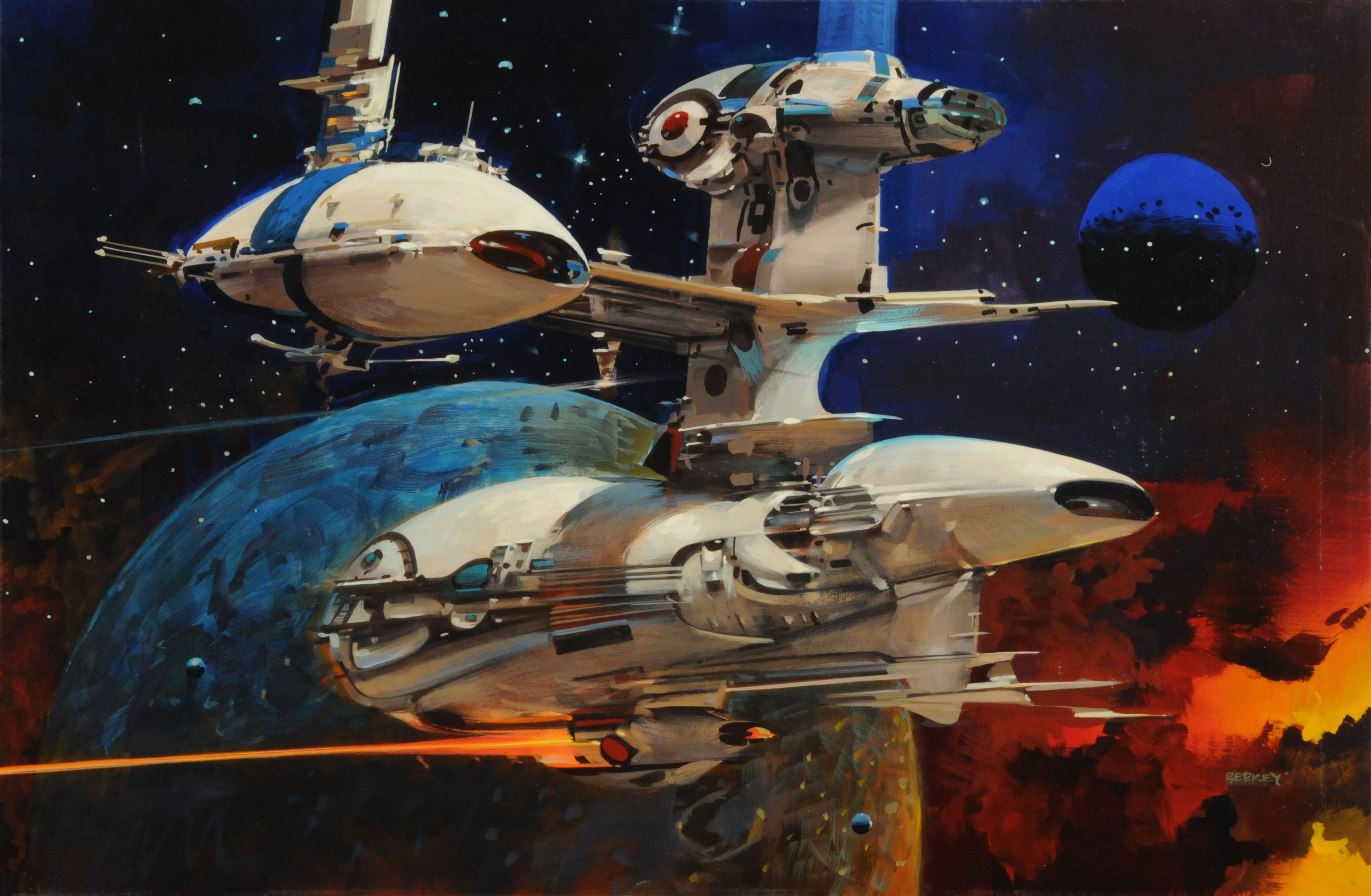 Wallpaper #VWhCJJMBSpphPi3-mDj9291 Space Art John Berkey Sci Fi Art