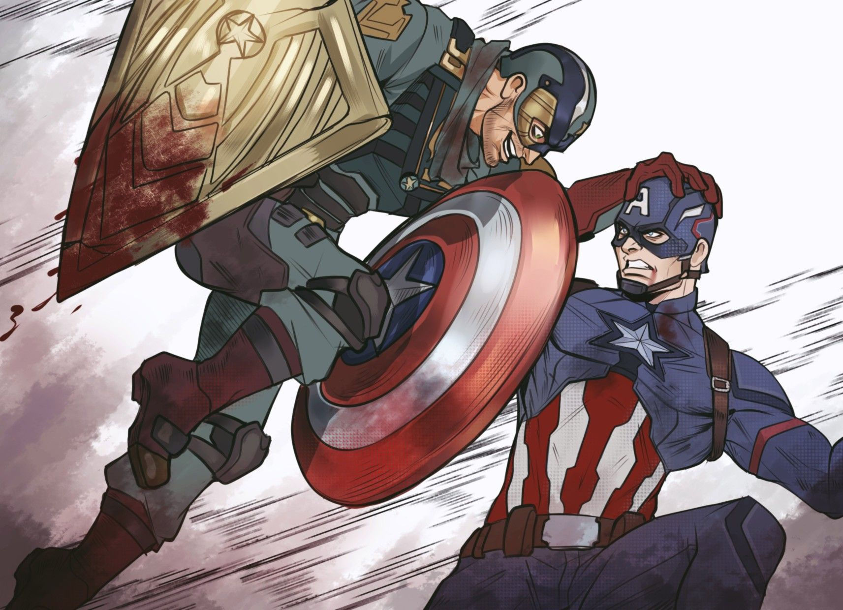 Wallpaper #xzEUNpMB5zzyi_yYV1iX333 Captain Murica vs Soldier Boy Komiksy Supergeroi Fan Art