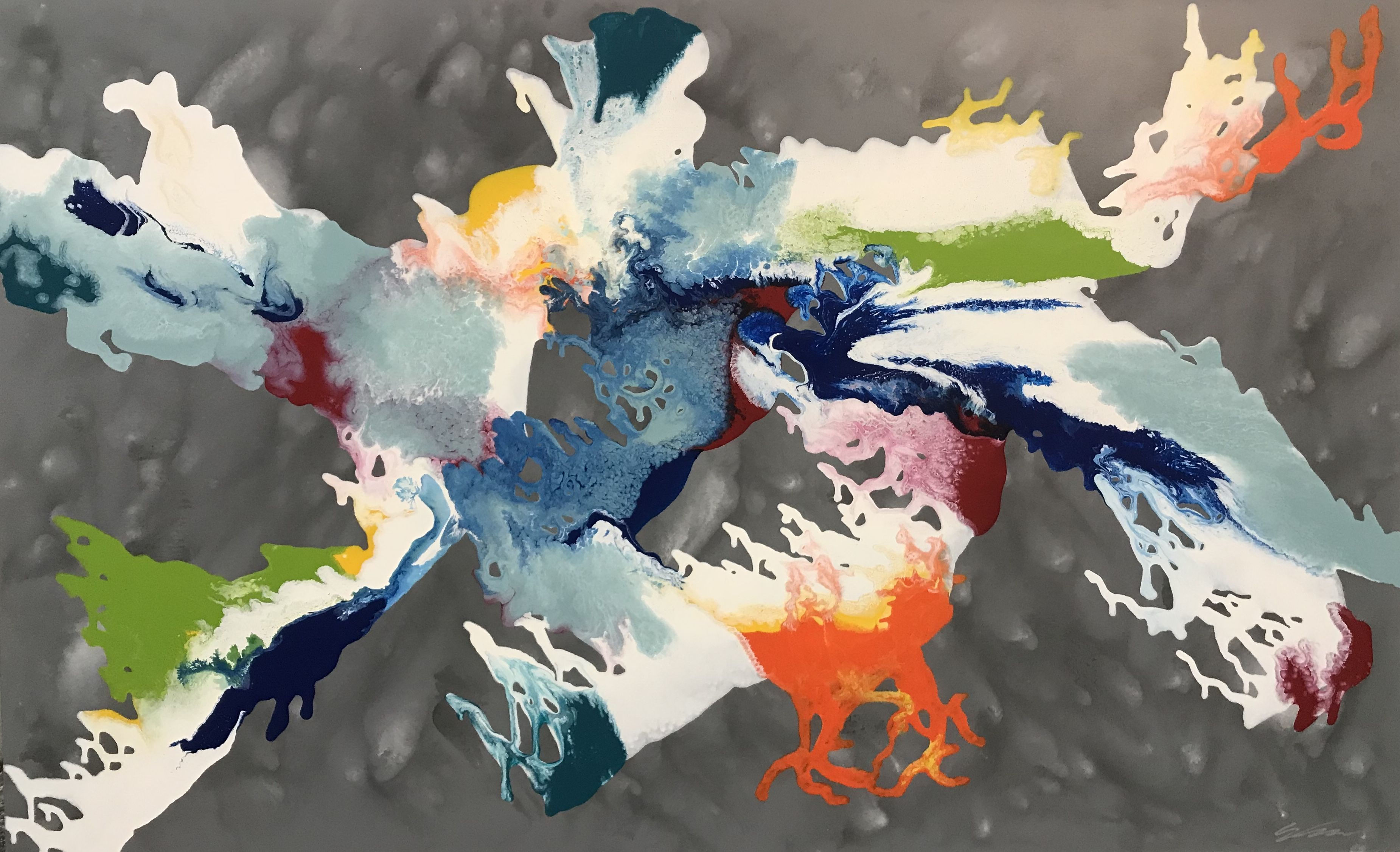 Wallpaper #DLjRPpIBJvJKYCmEuM3i27 Large Abstract Artwork Created by Glenn Farquhar Using Acrylic Paint on