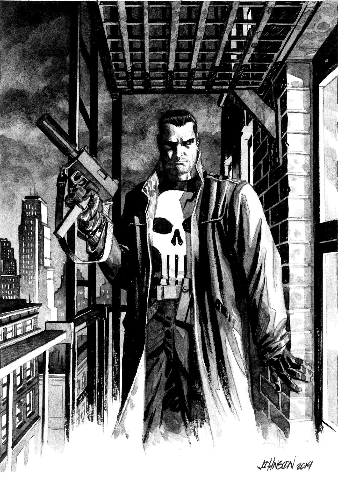 Wallpaper #-Bn7H48BtGB6xQ78DnzB41 The Punisher by Dave Johnson Comic Art Comic Art Punisher Comic Artist