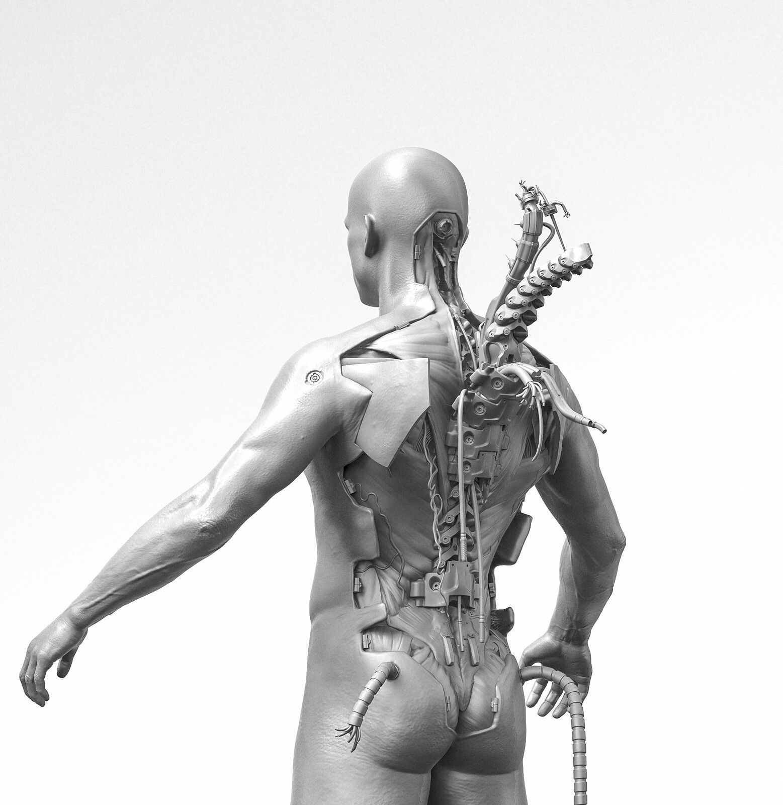 Wallpaper #MBmcBI8BtGB6xQ78mE_223 Cyberpunk 2077 Scavenger Corps Clay Renders Marcin Klicki in 2023