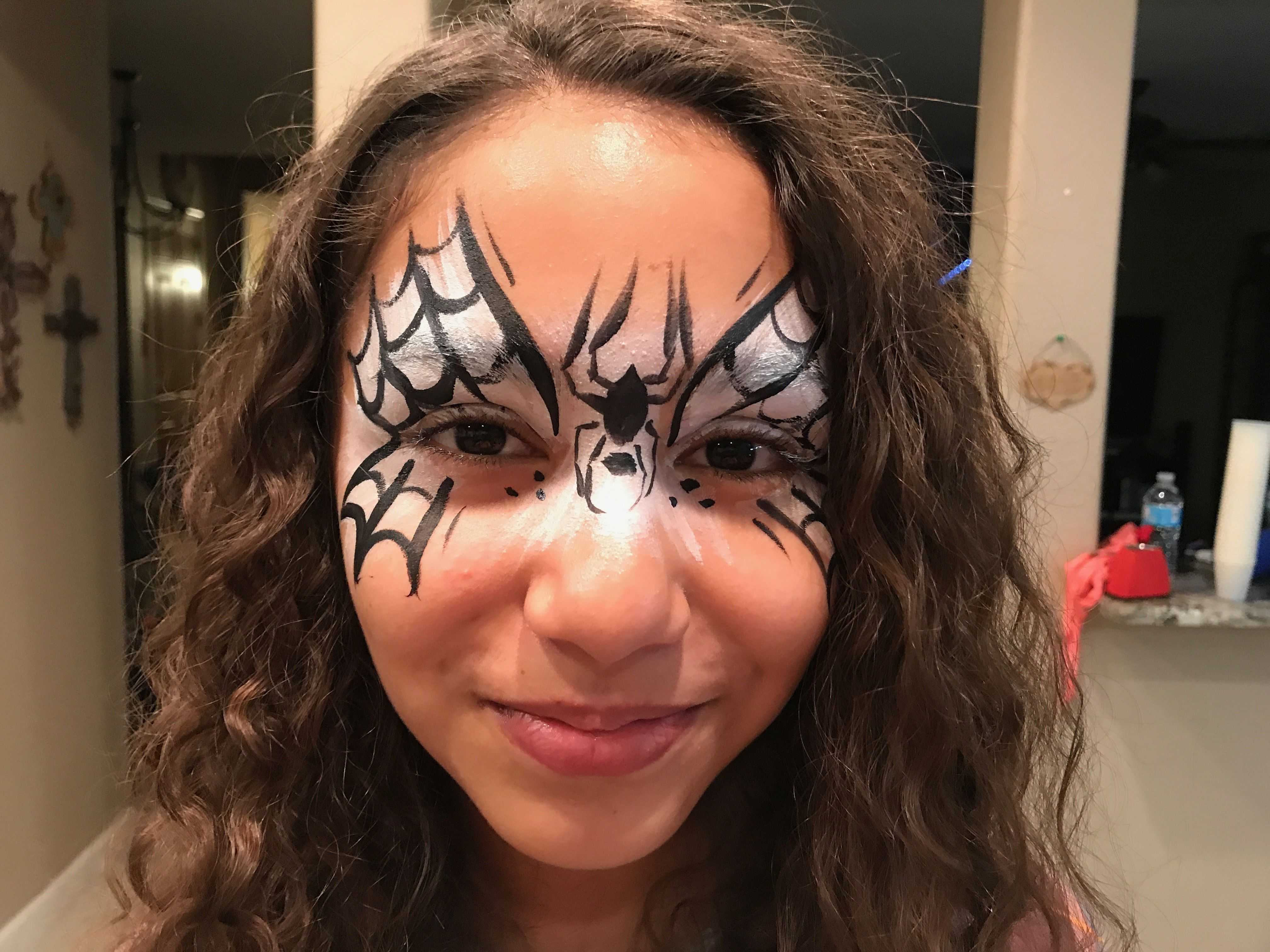 Wallpaper #_Wc19pIBSpphPi3-Z4I2304 Spider Web Webs Face Paint Painting Halloween Face Spider Face Paint