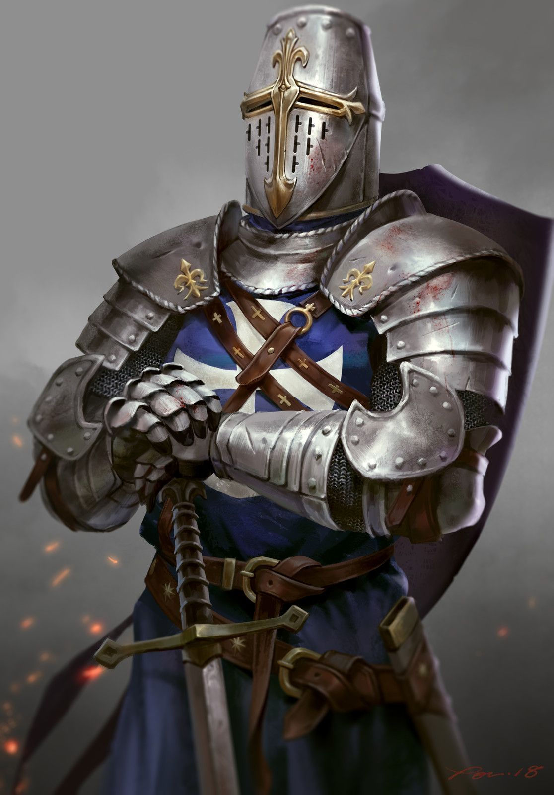 Wallpaper #kBkoLI8BtGB6xQ78Io9X17 M Fighter Plate Armor Helm Cloak Sword Castle Knights Paang Wong on