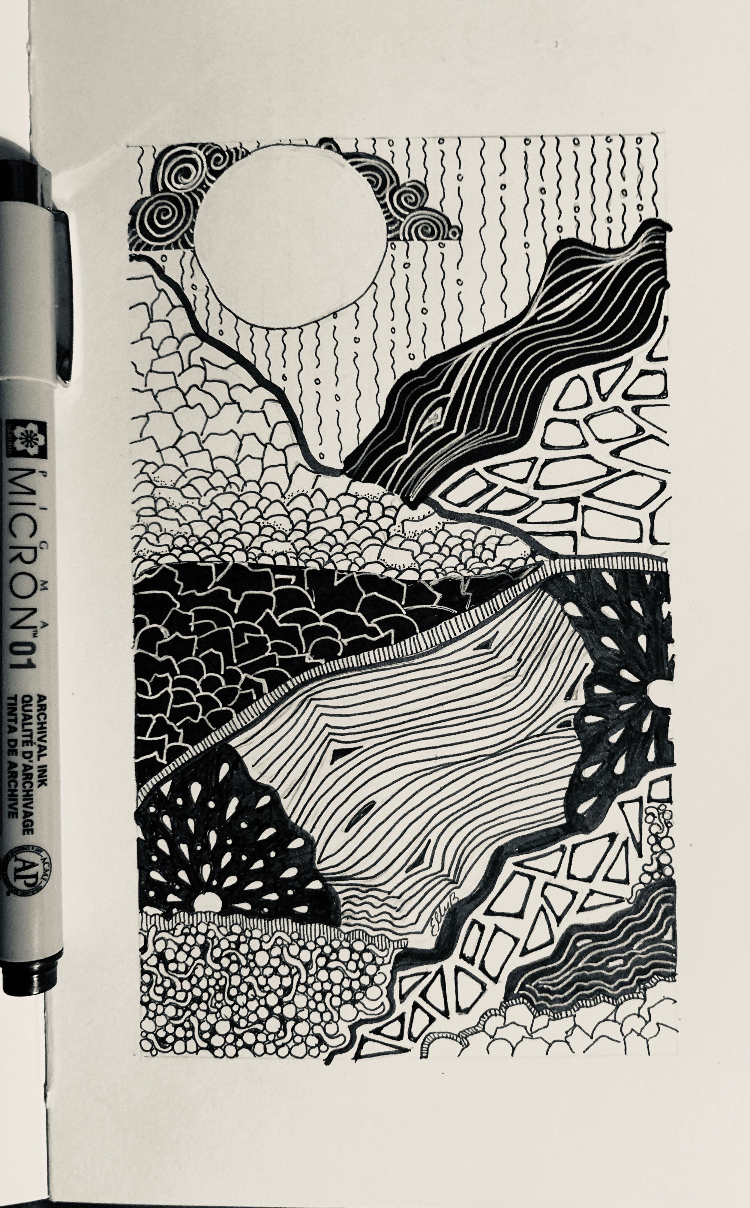 Wallpaper #aWdbBJMBSpphPi3--bfl146 Ink Pen Sketch of Geometric Shapes