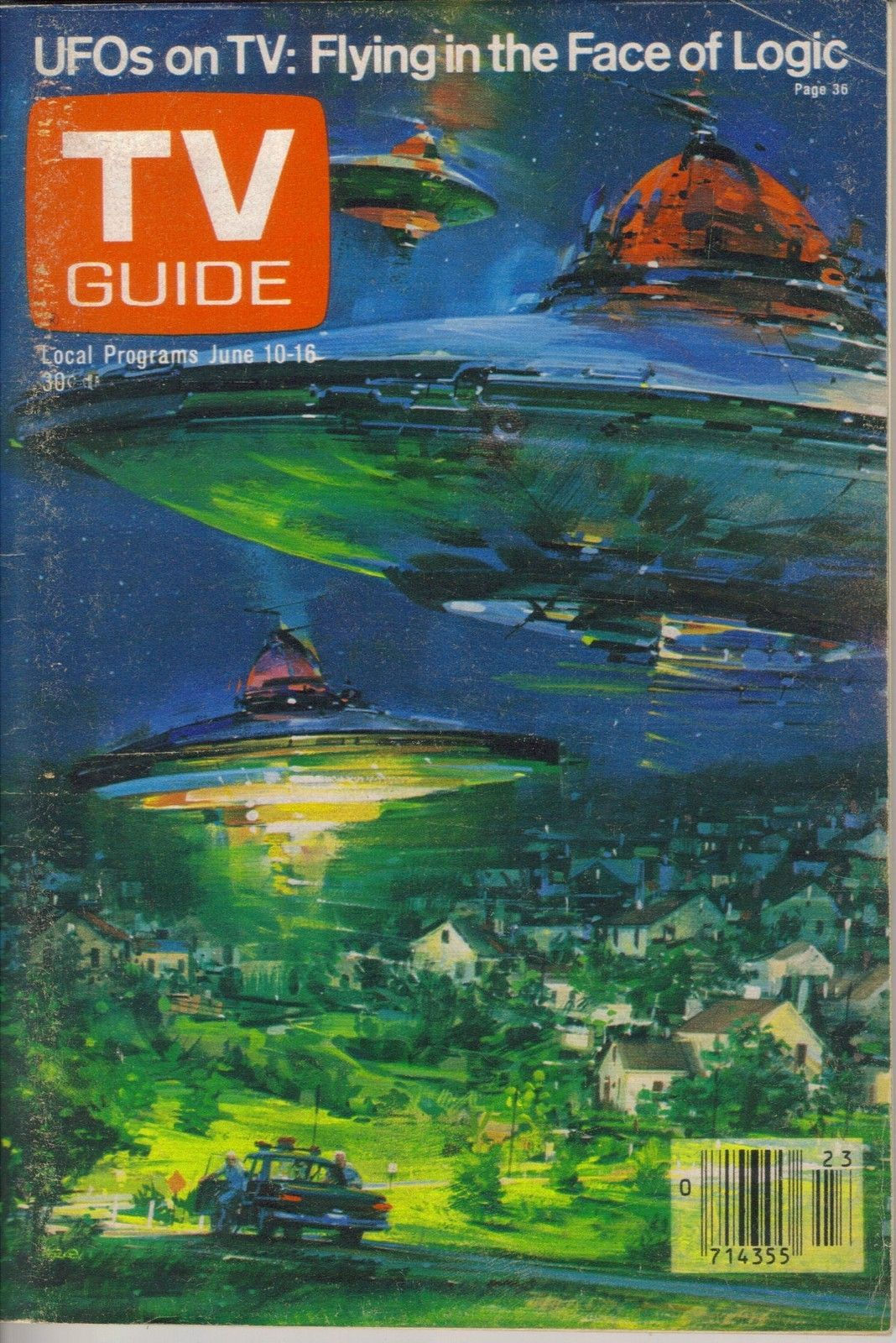 Wallpaper #VWhCJJMBSpphPi3-mDj9186 Ufos by John Berkey TV Guide 70s Sci Fi Art Science Fiction Artwork